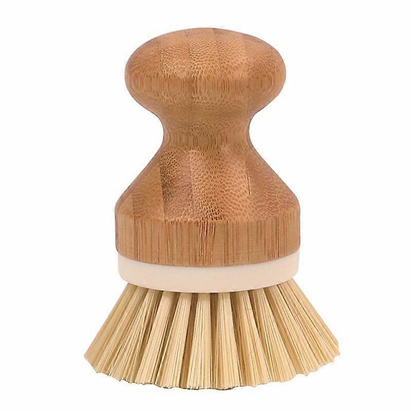 Bubble Up Ceramic Soap Dispenser & Bamboo Handle Dish Brush  Replaceable Kitchen Dish Scrubber with Soap Holder, White