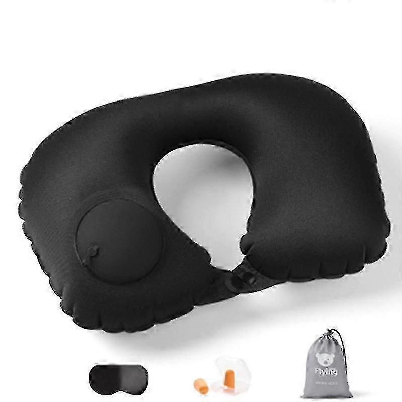 Inflatable Neck Pillow, Fully Adjustable Neck Pillow,black