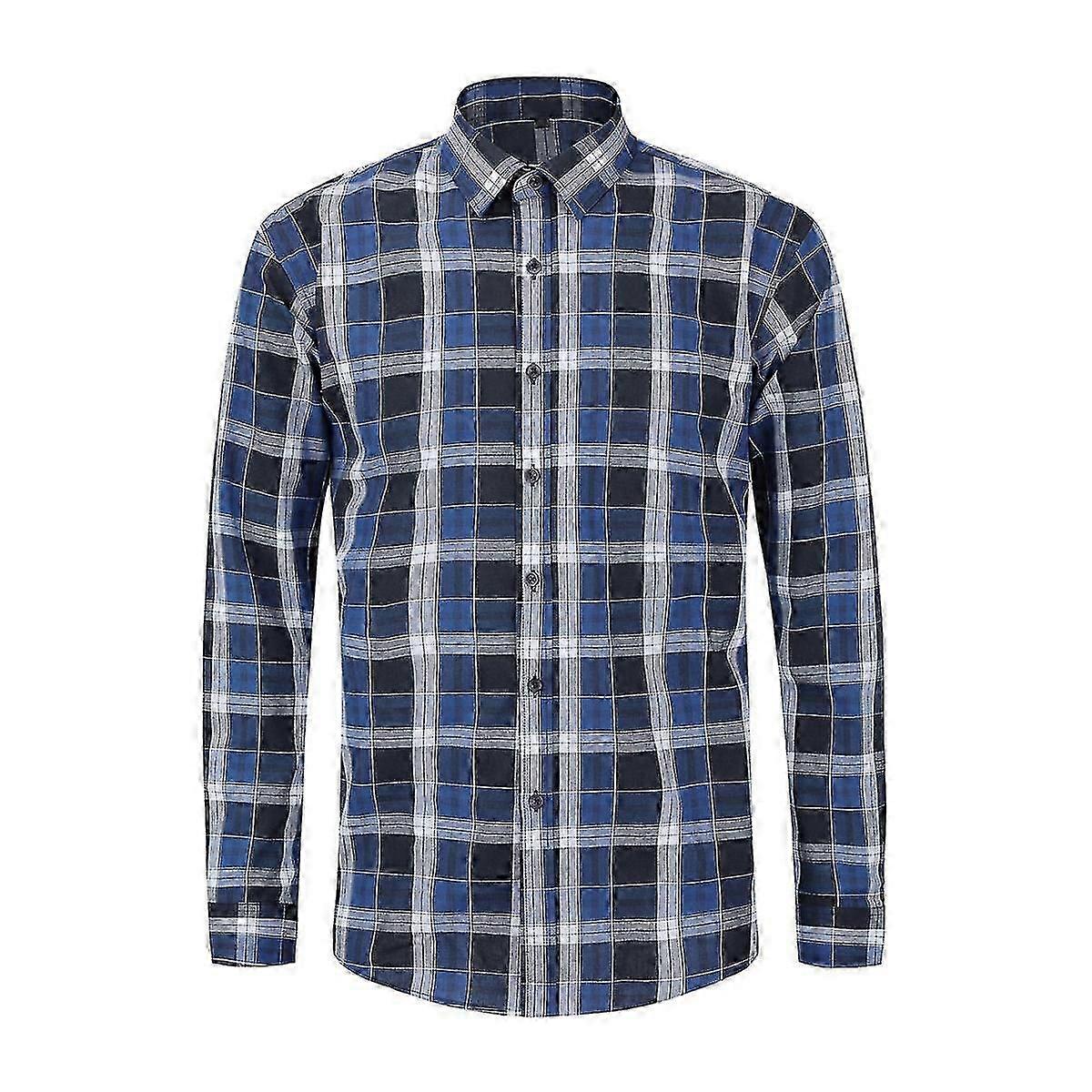 Herren Karo Check Casual Button Down Langarm Hemd
