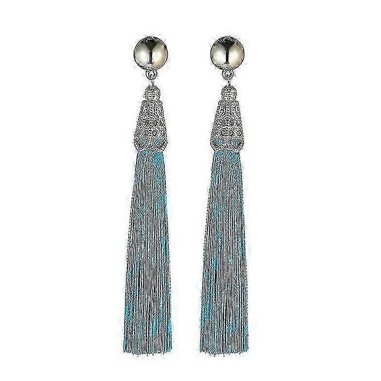 Bohemian Drop Dangle Earrings Silk Fabric Vintage Statement Earrings