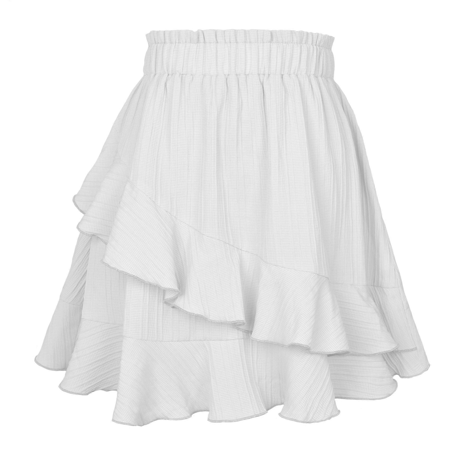 Summer Skirt Cross-border Women's Skirt with High Waist and Irregular Solid Color