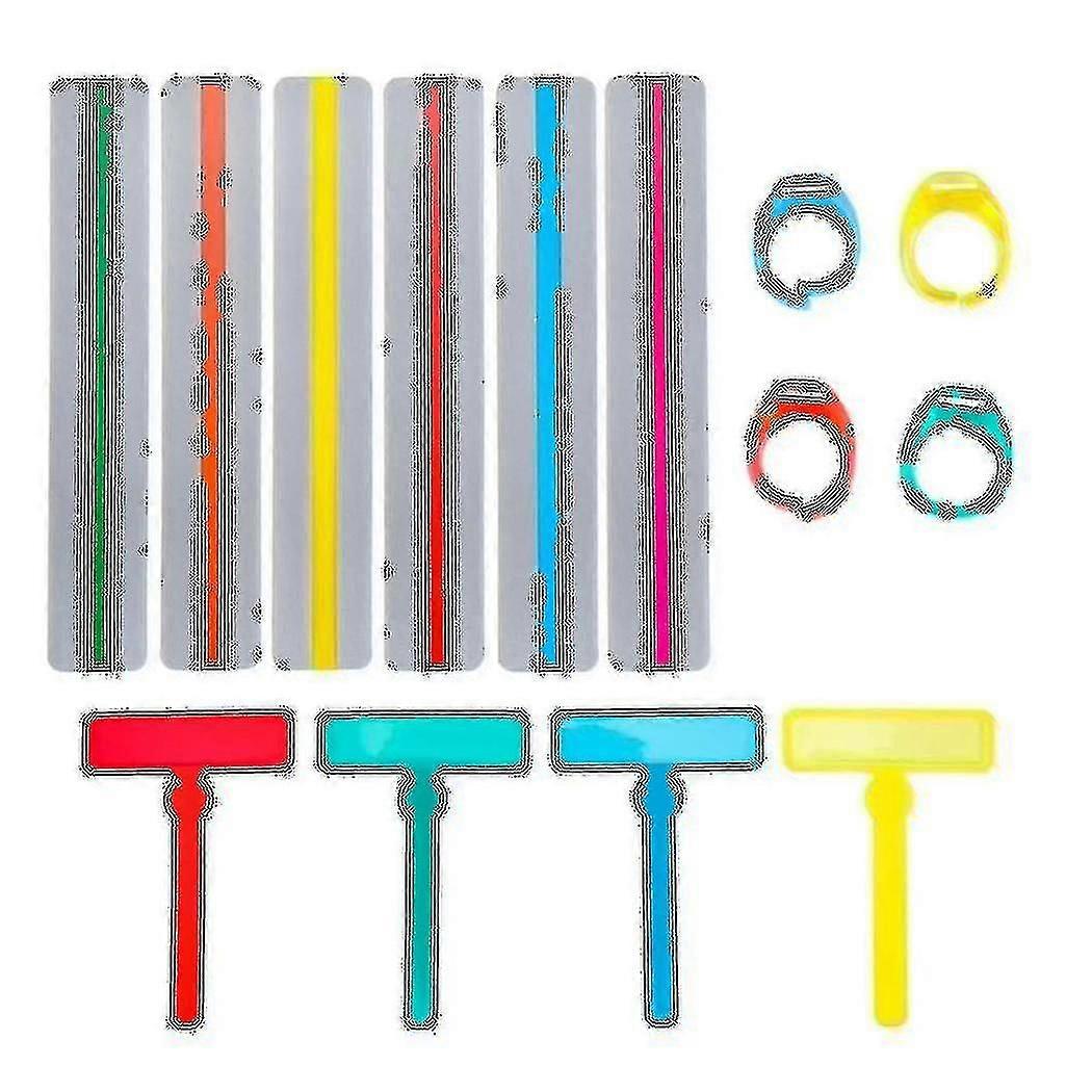 14pcs Guided Reading Strips Tools Set Finger Trackers Highlight Reading Strips Rulers For Dyslexic