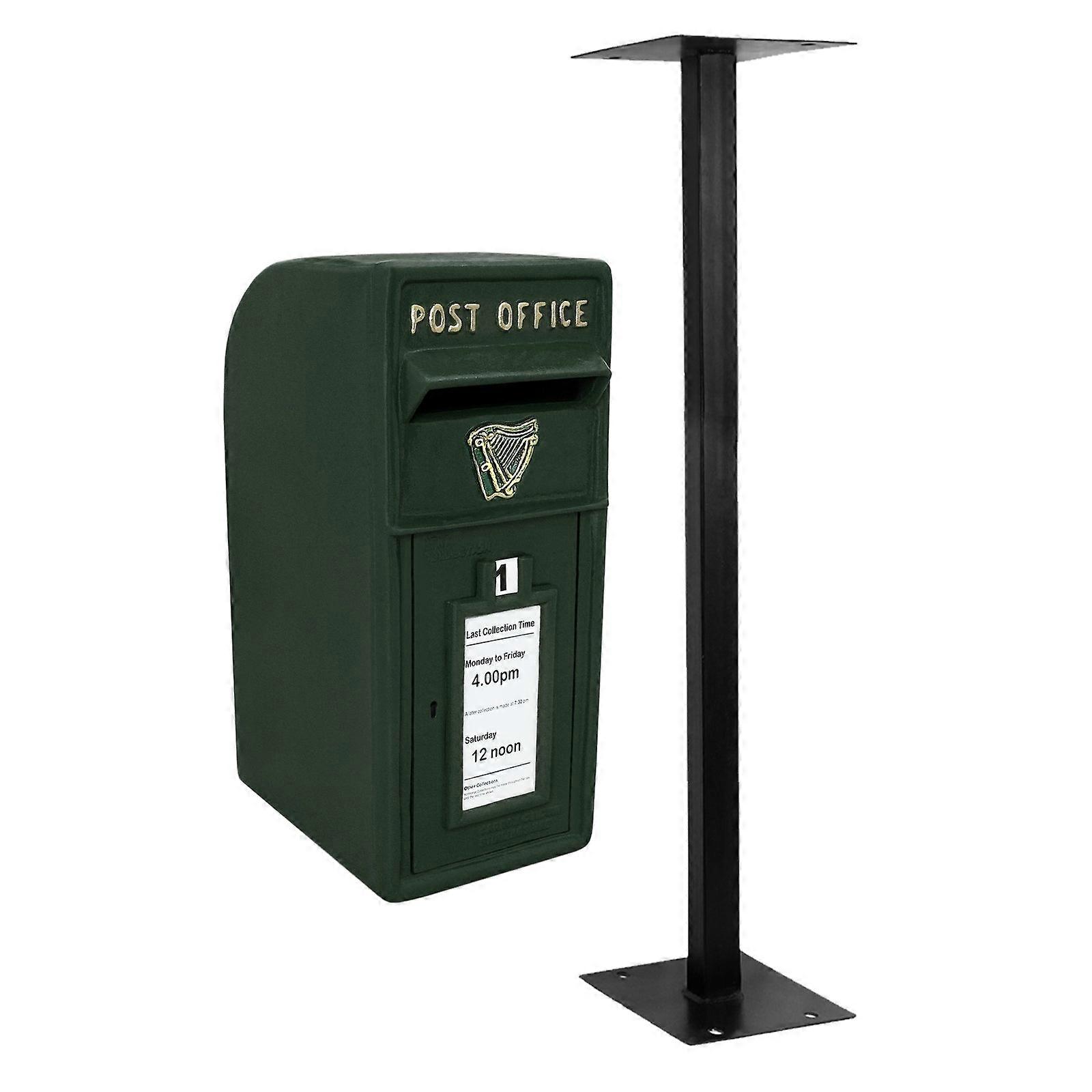Green Irish Post Box with Stand