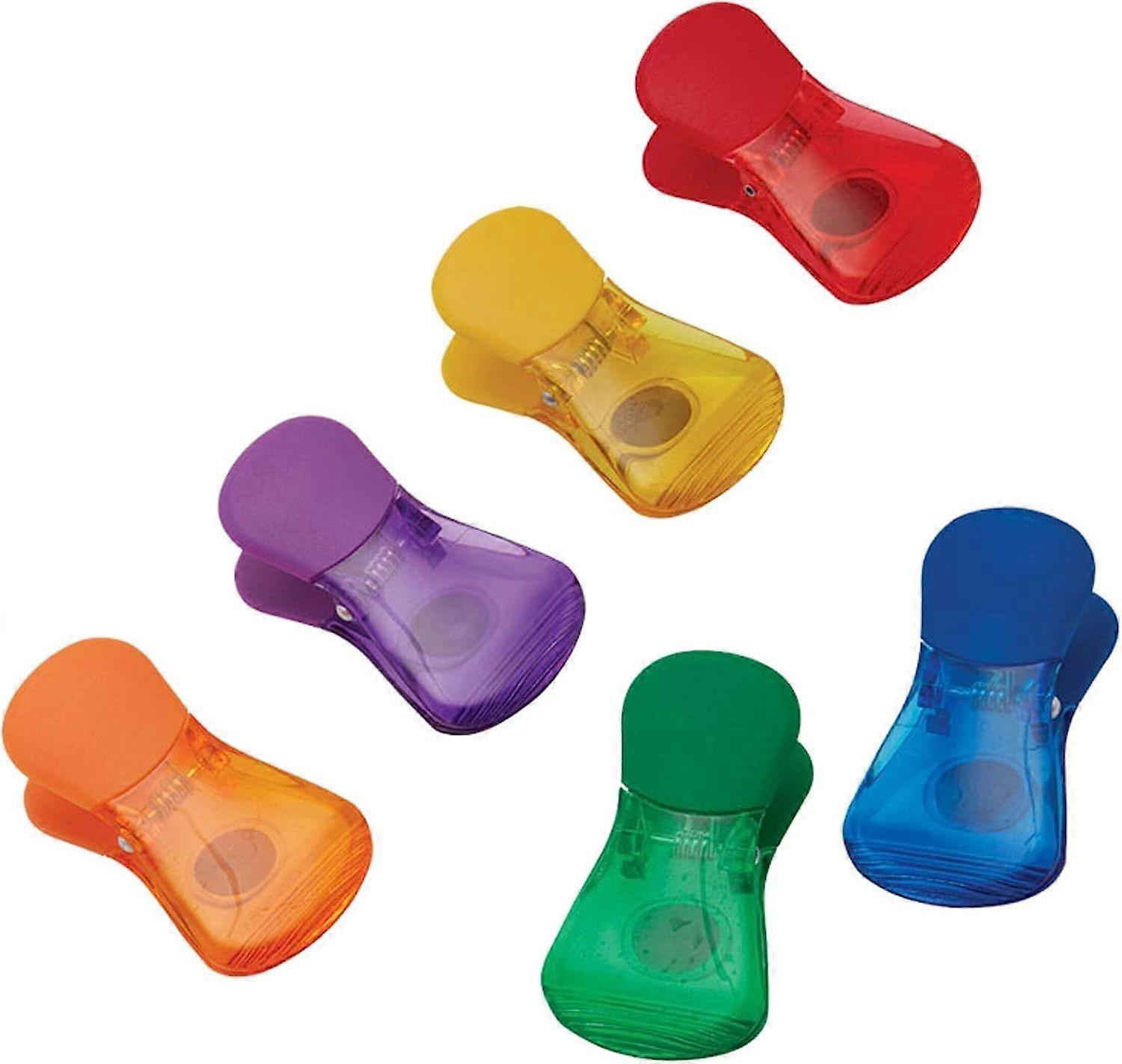 6-Piece Assorted Colors Wide Bag Clips Set