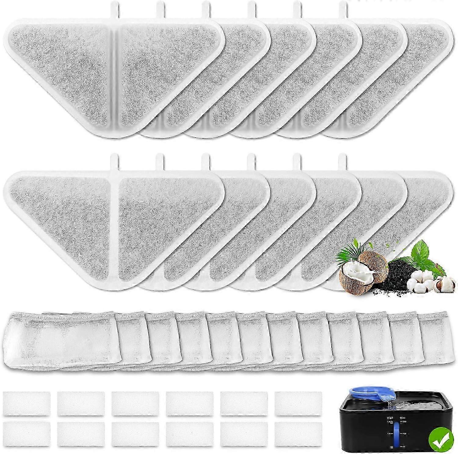 high qualityReplacement Filters for 230oz Dog Water Fountain, Water Fountain Filter Replacement for 5 Layers Filtration System 7L Pet Fountain
