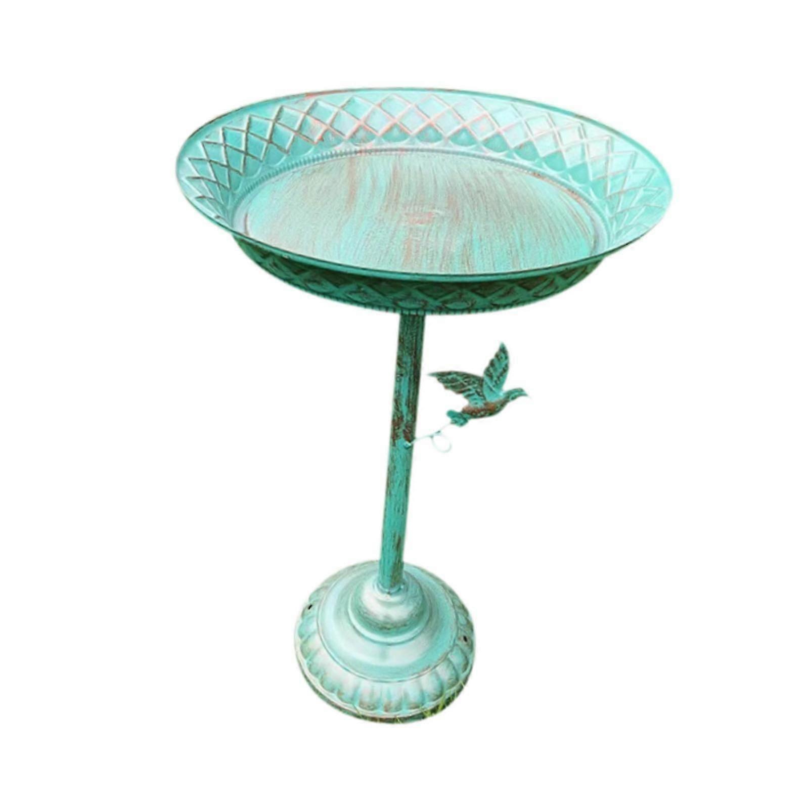 צלחת שתייה לאמבט ציפורים עם מעמד מתכת גינה אמבט ציפורים לפטיו חצר ביתית זהב