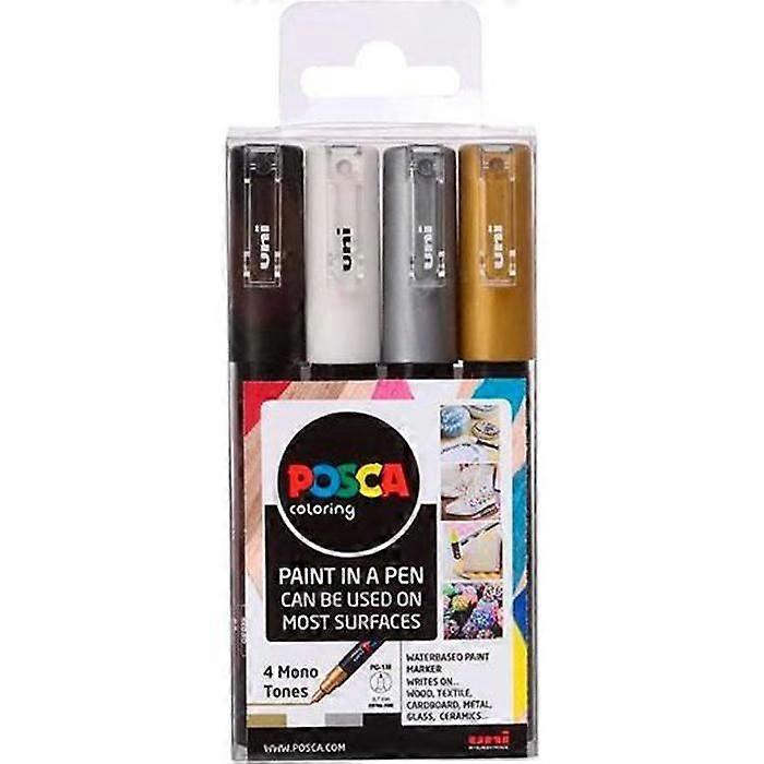 Uniball Marker posca pc-1m/4c non-permanent feine Spitze 0,7mm farblich sortiert gswb -box 4u-