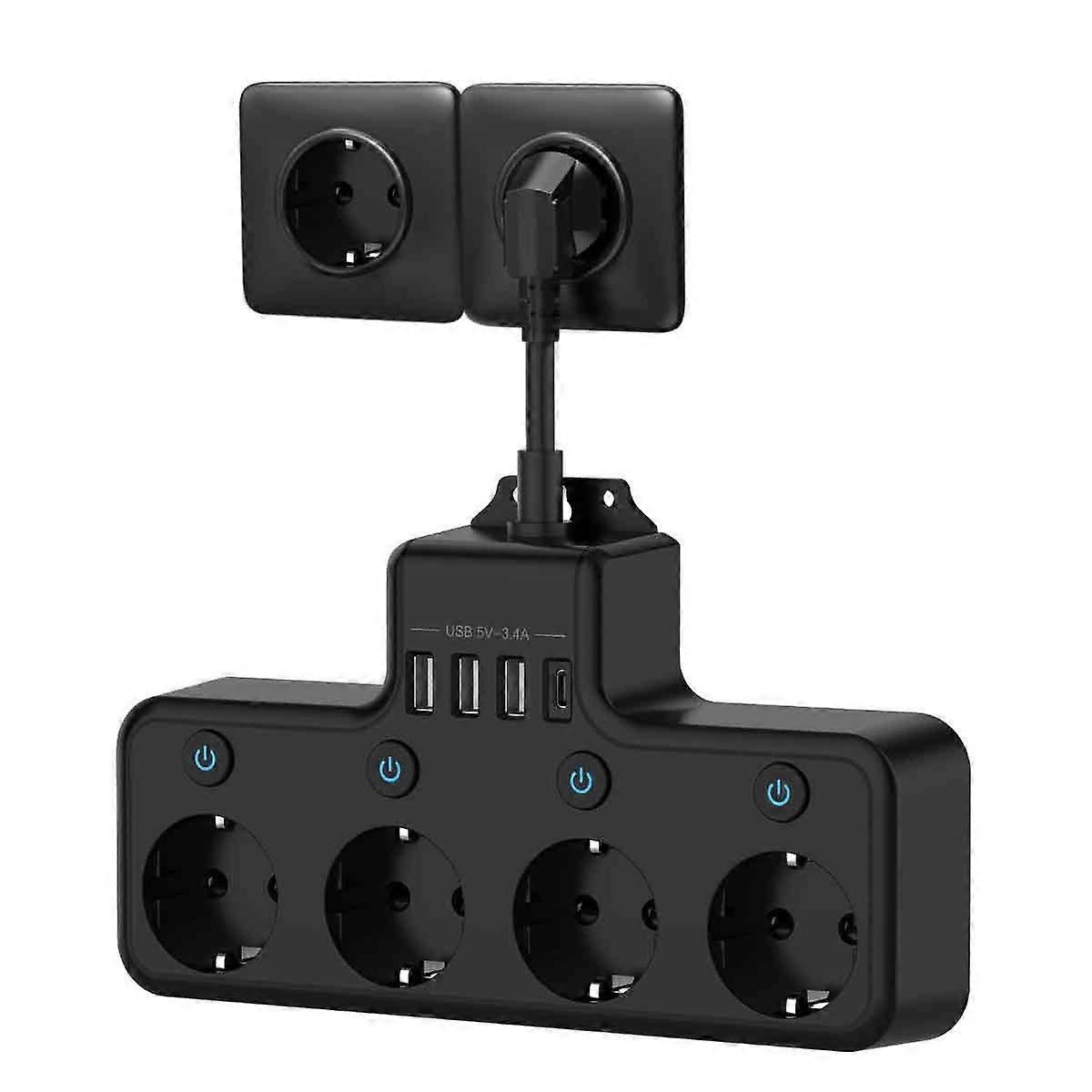 Power Strip, Surge Protector 4 AC Outlets 3 USB