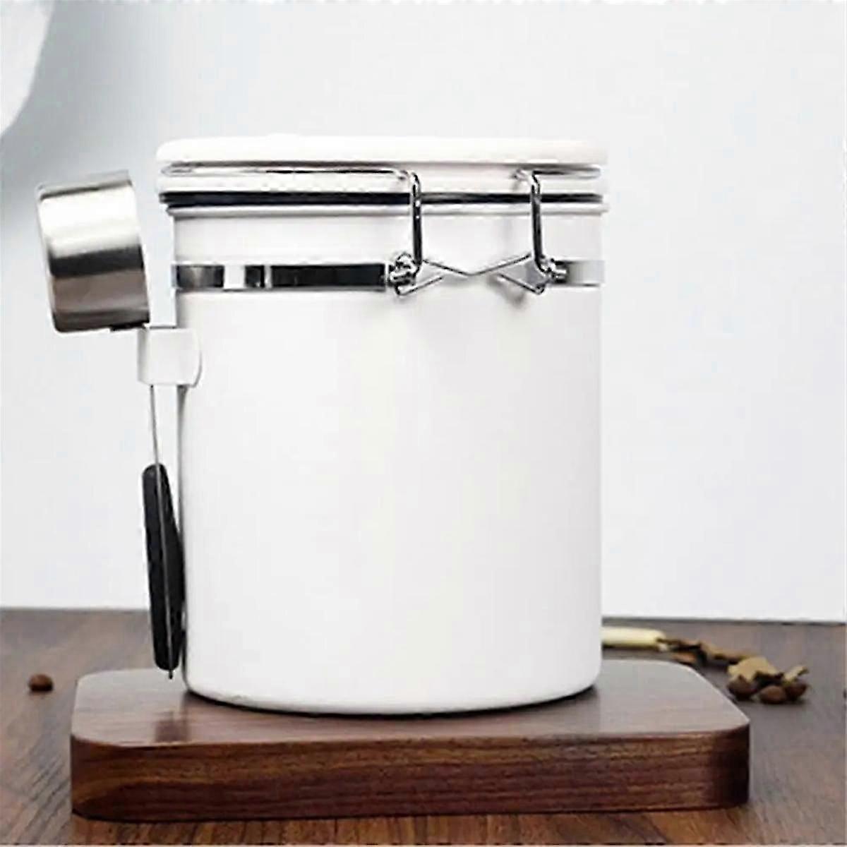 1800ML Stainless Steel Coffee Canister Airtight Container with Date Tracker Measuring Spoon Freshne