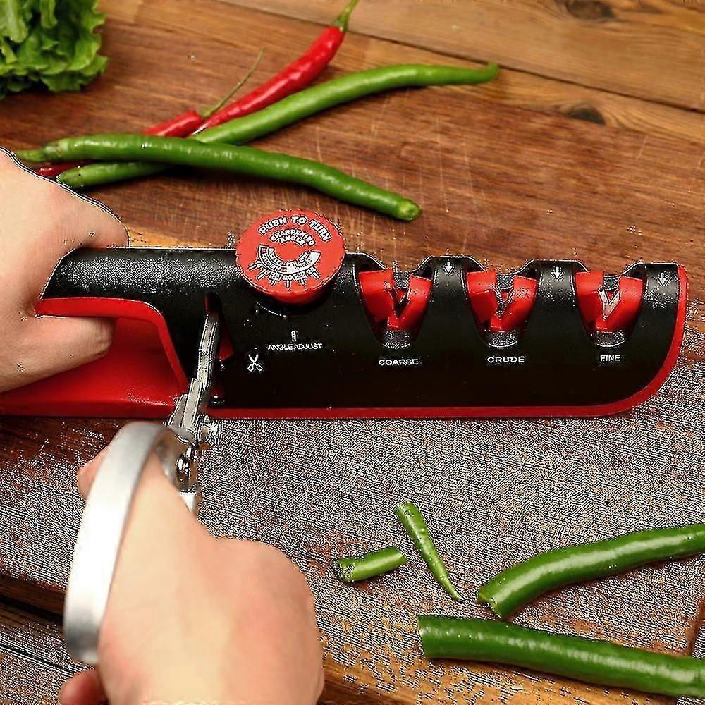 5 In 1 Knife Sharpener Adjustable Angle Black Red Kitchen Grinding Machine Professional Knife Scissors Sharpening Tools