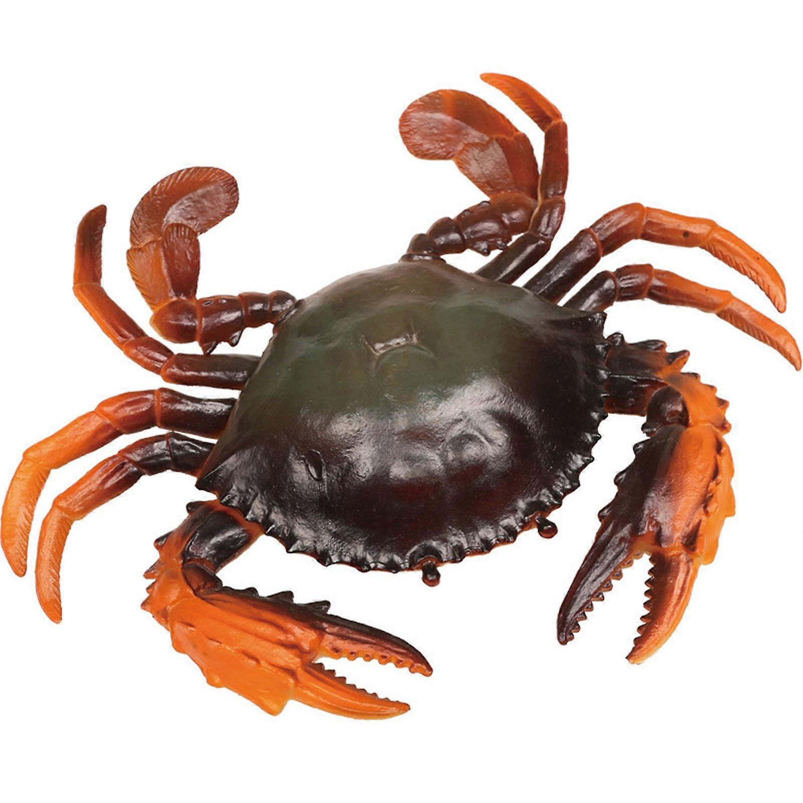 Plastic Crabs Model Multiple Color Crabs Figures Model Handicrafts for Desktop Landscape Decorative Supply Eye Catching Reddish black