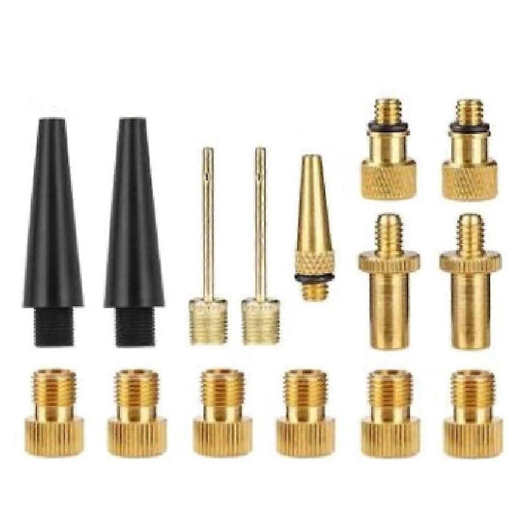 15 Pcs Inflator Pump Nozzle Kit Valve Tube Bicycle Valve Adaptors