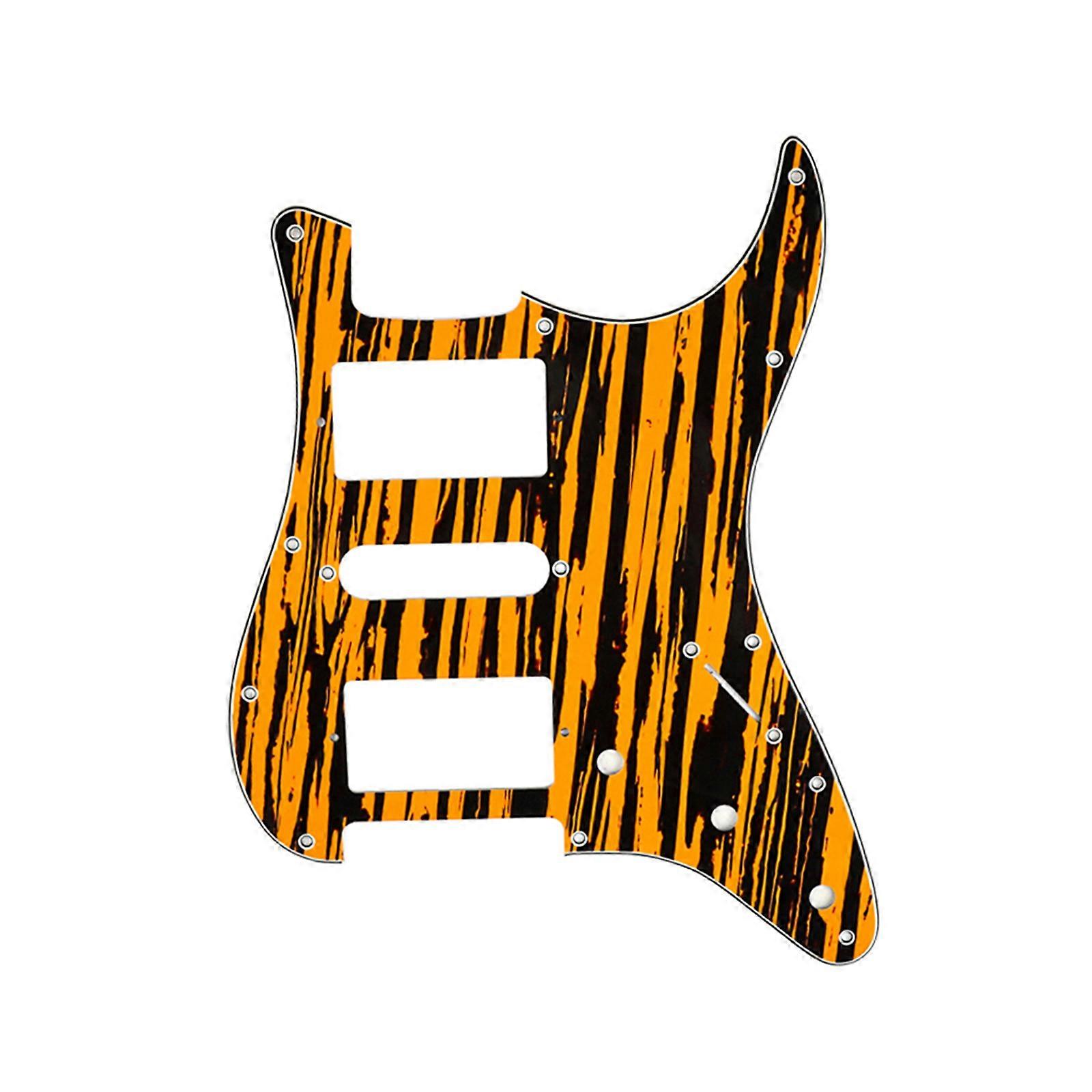 SSH Guitar Pickguard Pick Guard Scratch Plate & Pickguard Screws for 11 Hole Guitar Accessories 12 Colors Optional Yellow and black wat