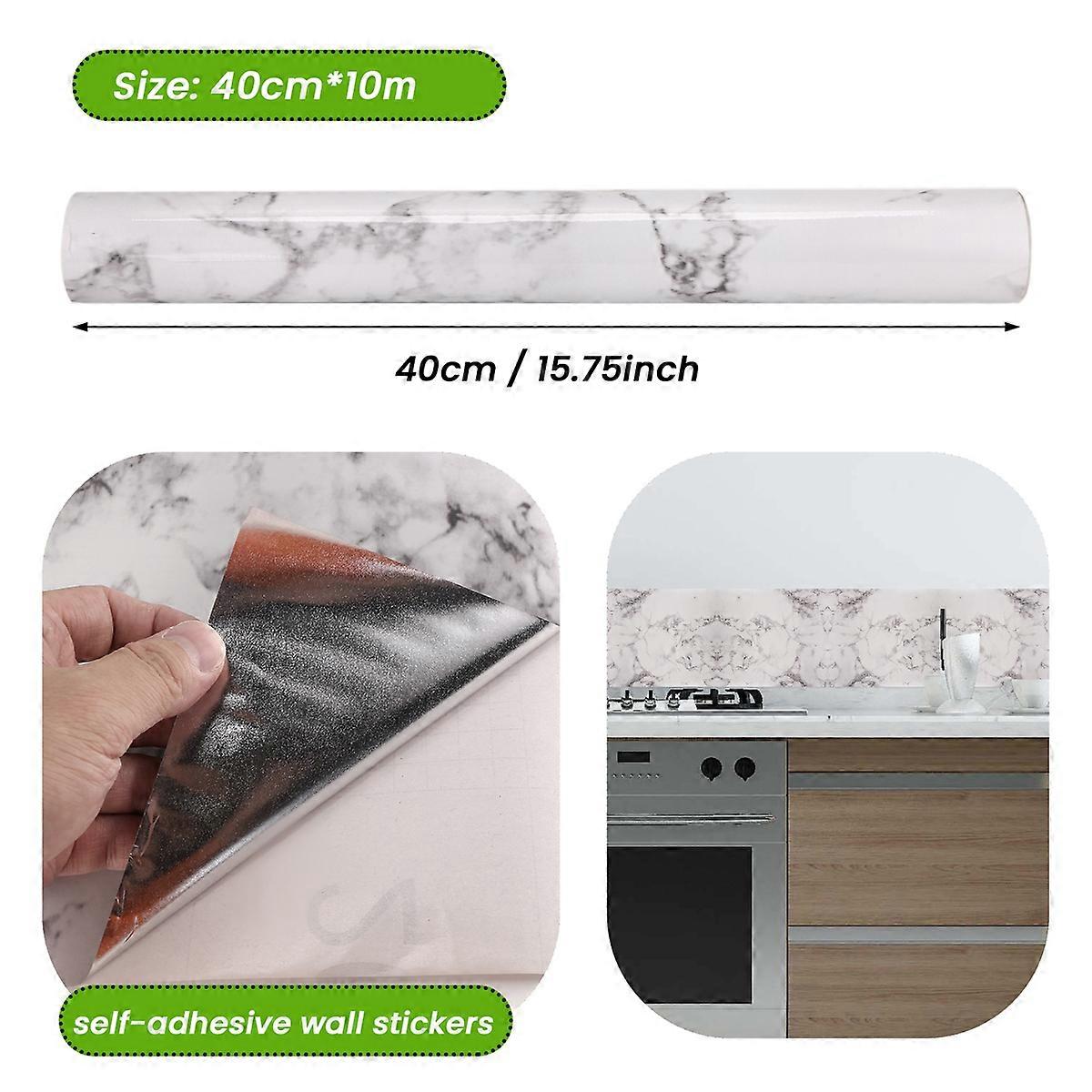 40cmx10M Self-adhesive Wallpaper Bathroom Kitchen Cabinet