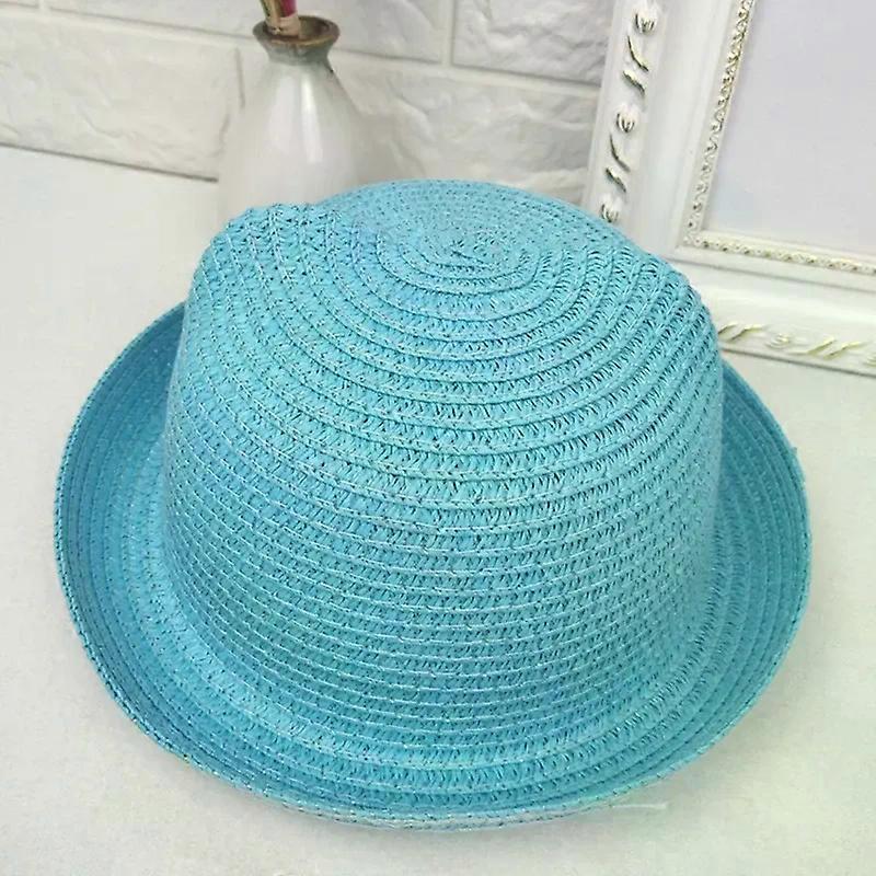 قبعة القش الجديدة المصنوعة يدويا قبعة القش للأطفال 7 ألوان قبعة صندل صيفية نزهة السفر الرجال والنساء طفل القط الأذن قبعة الشمس جورو