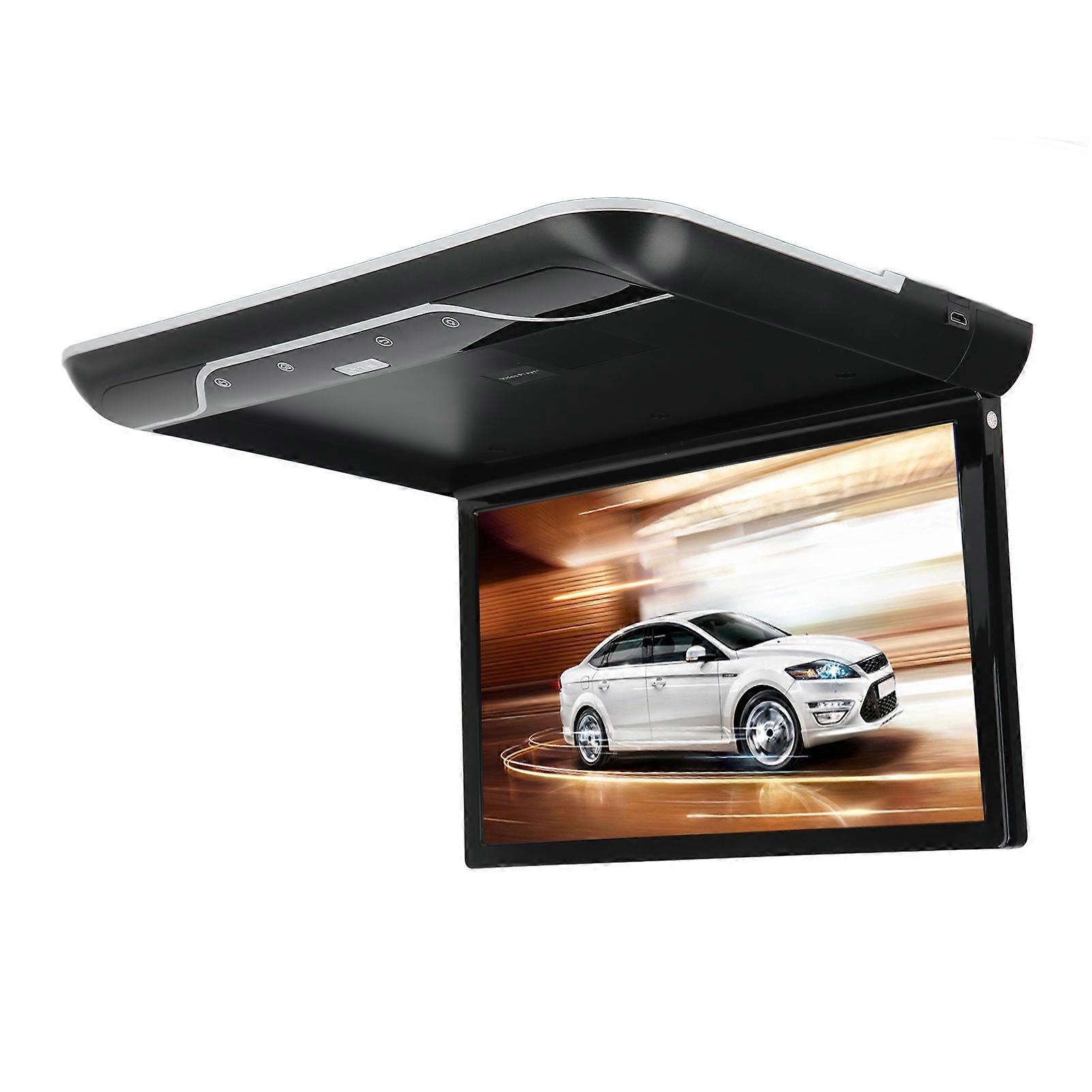 19in Car Overhead Player High Definition Touch Screen Flip Down Roof Mounted Monitor Multifunction for Android 9.0 Black