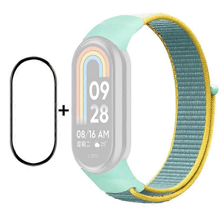 ENKAY HAT-PRINCE Compatible For Xiaomi Mi Band 9 NFC / Mi Band 9 / Smart Band 8 NFC / Smart Band 8 Nylon Watch Band with PMMA Scre