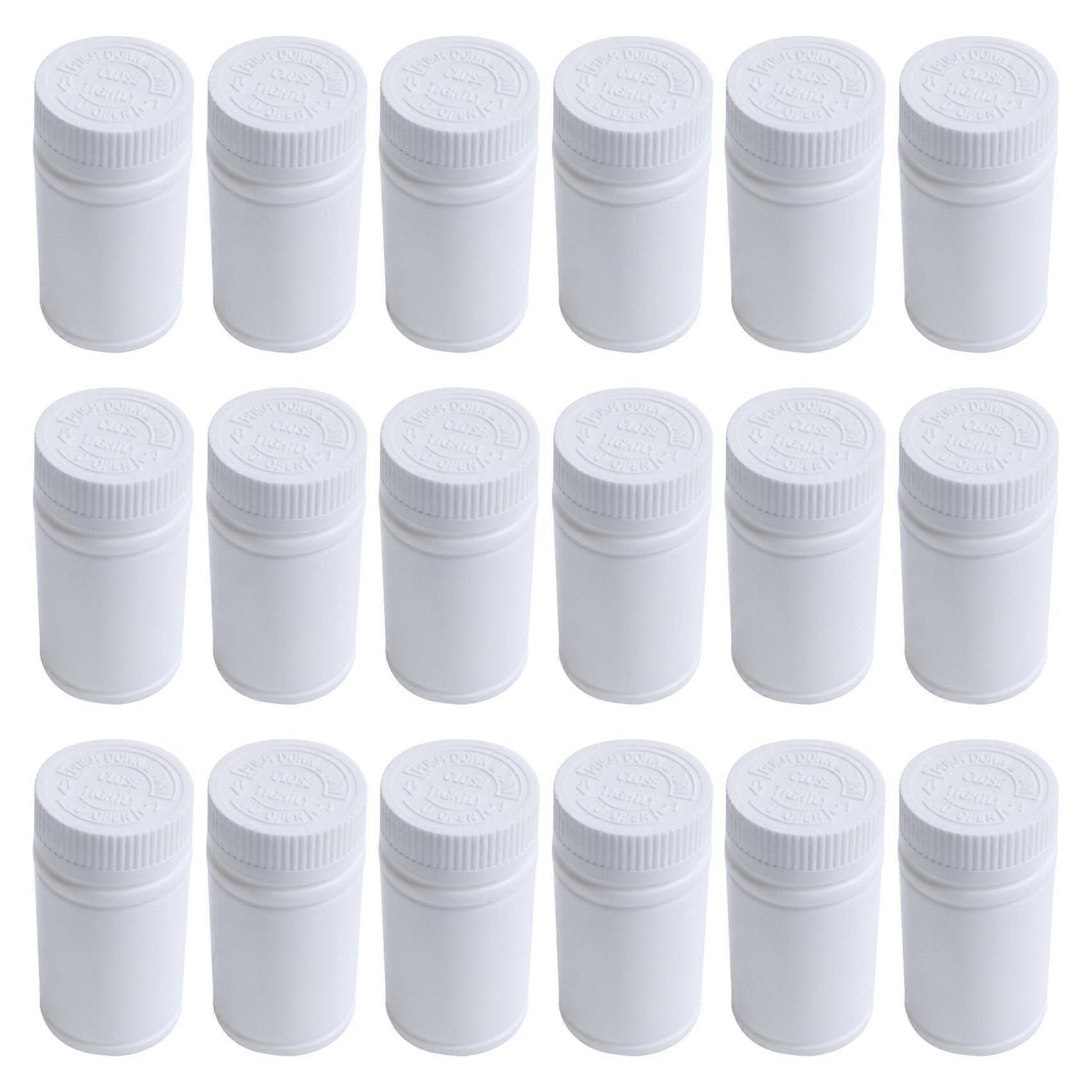 Plastic Empty Medicine Bottles Pill Tablet Container Holder 9Pcs White