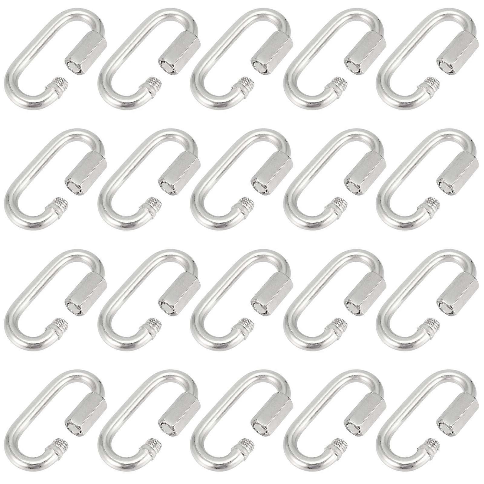 20 Pack 3 Inch Heavy Duty Stainless Steel Quick Links, 5/16 Inch M8 D Shape Chain Connectors for Swing and Hammock, 1523 Lbs Load