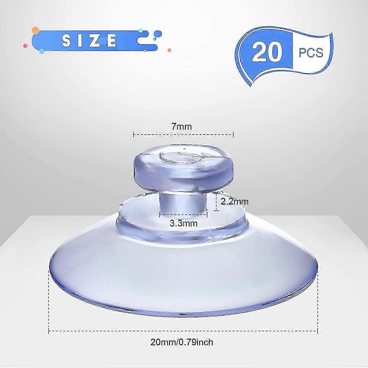20 Pack of 20mm Plastic Suction Cups without Hooks Ideal for Outdoor Use