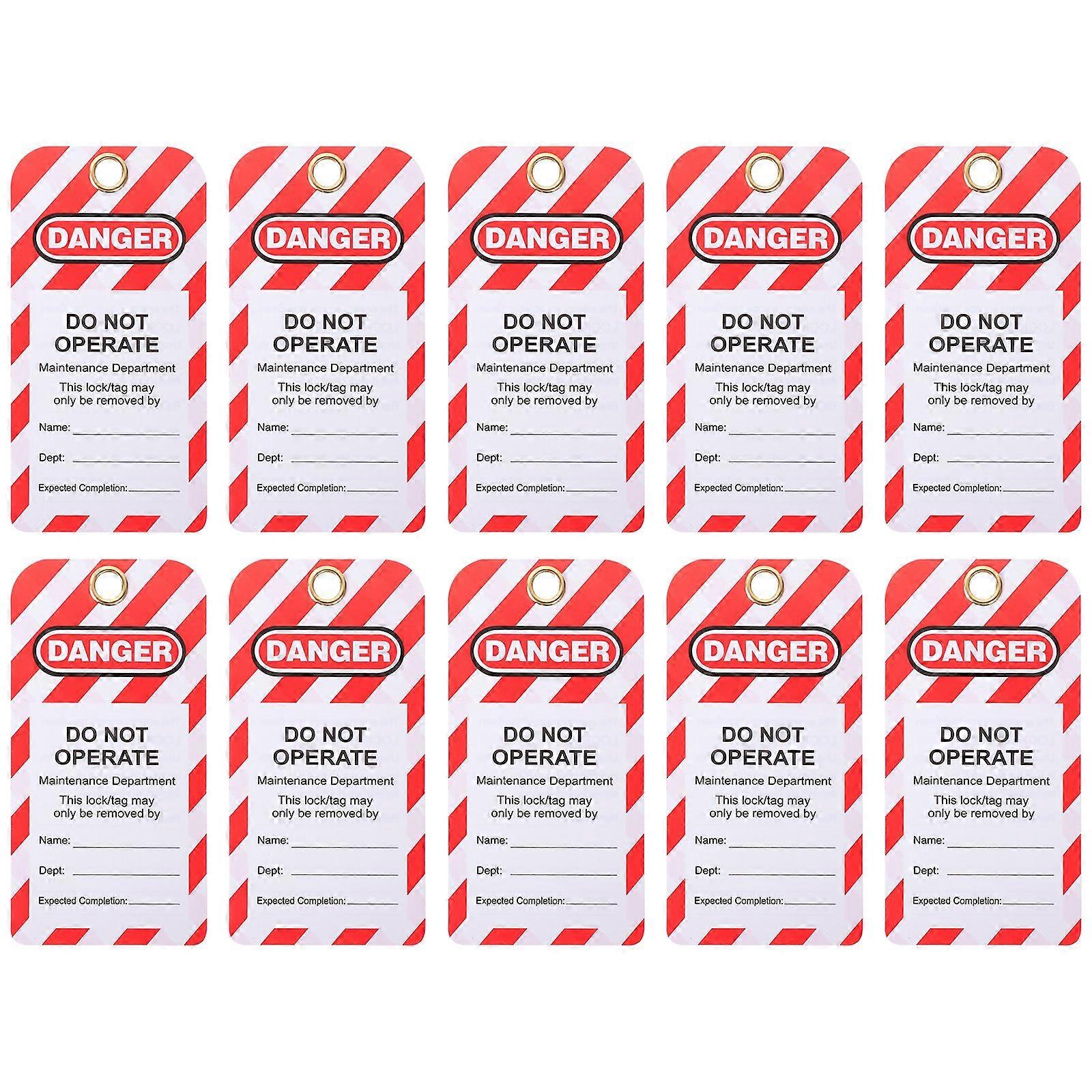 10pcs Lockout Tags Do Not Operate Tags Danger Warning Tags for Equipment Repair