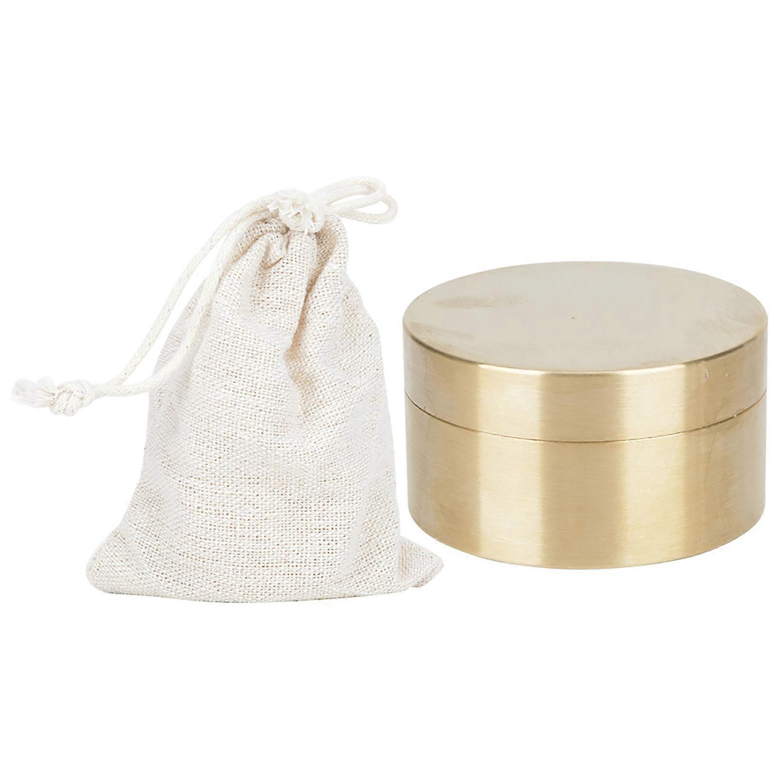 Outdoor Waterproof Round Shape Brass Box Metal Jewelry Sealed Container Dustproof Moisture Proof Coin Storage Box(L )