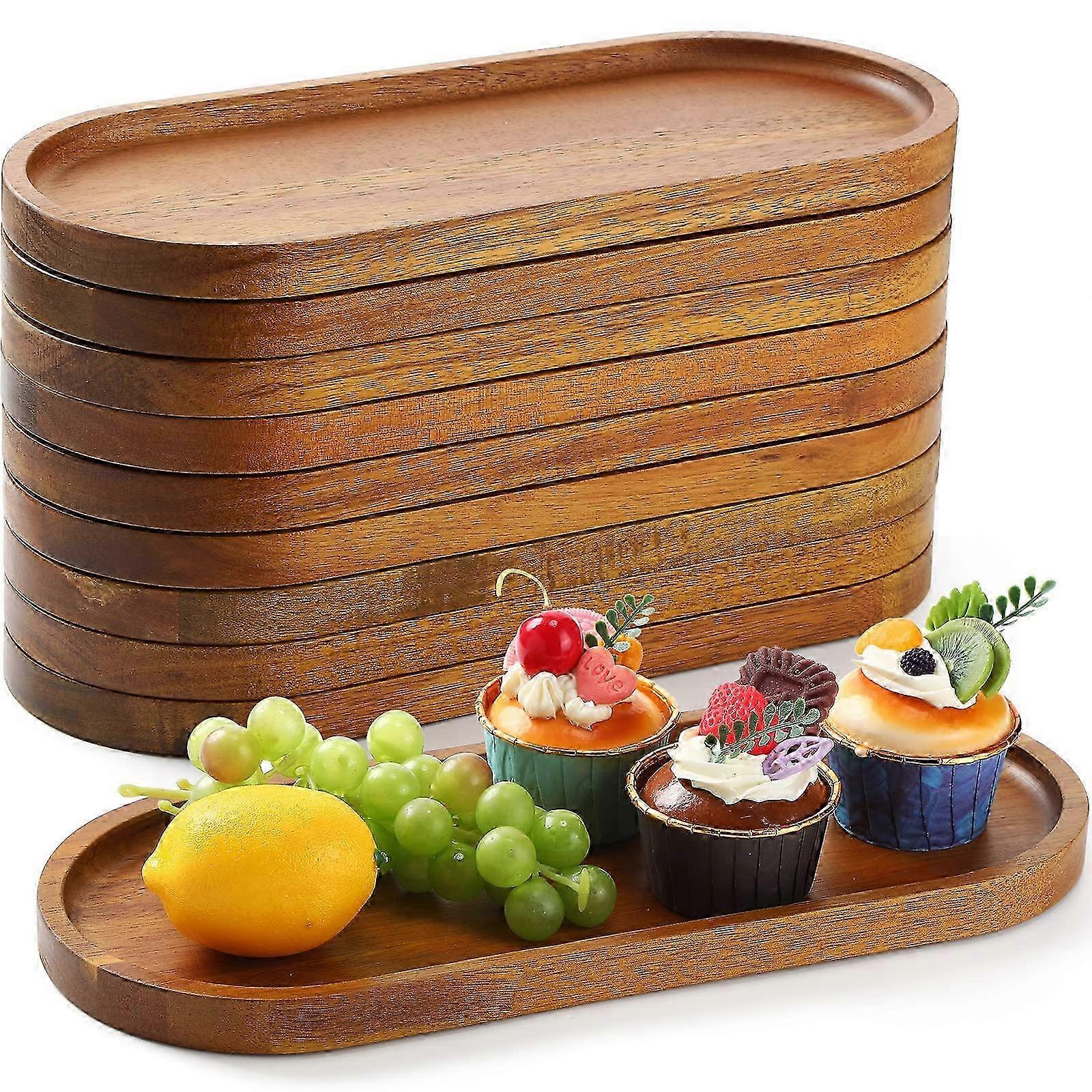 10 Pcs Large Rustic Vintage Trays for Party Table Decor