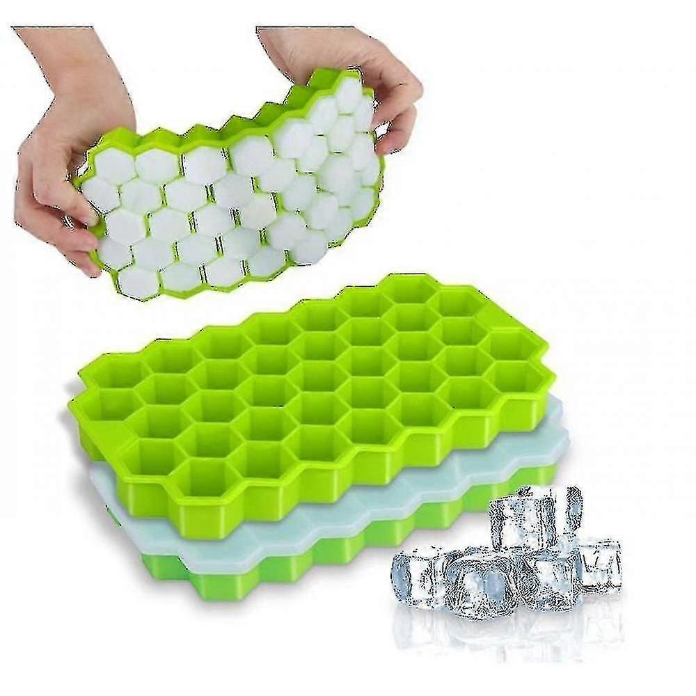 2 Stück Silikon-Eiswürfelform, flexible Eisschale mit Deckel