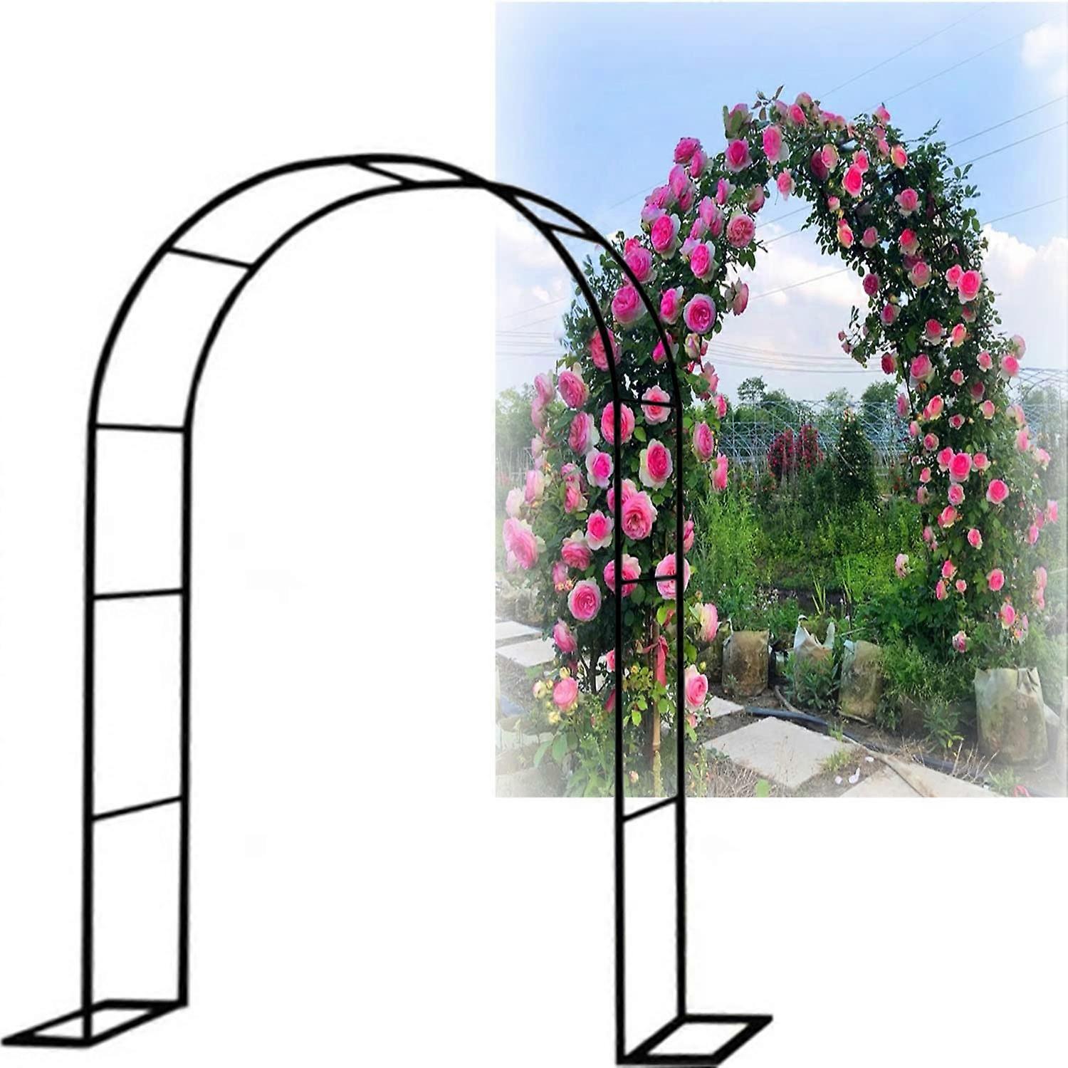 قوس زفاف حديقة معدنية 55 × 90 بوصة ، 94 × 86 بوصة ، 138 × 86 بوصة لتسلق نباتات حفل الزفاف (أسود)