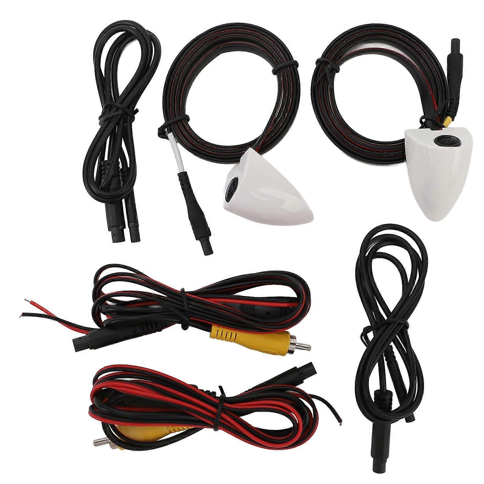 Backup Camera, Car Blind Spot Camera Night Vision Assist Tape Mounting Left Right Side View Camera for Car Surveillance System (White)