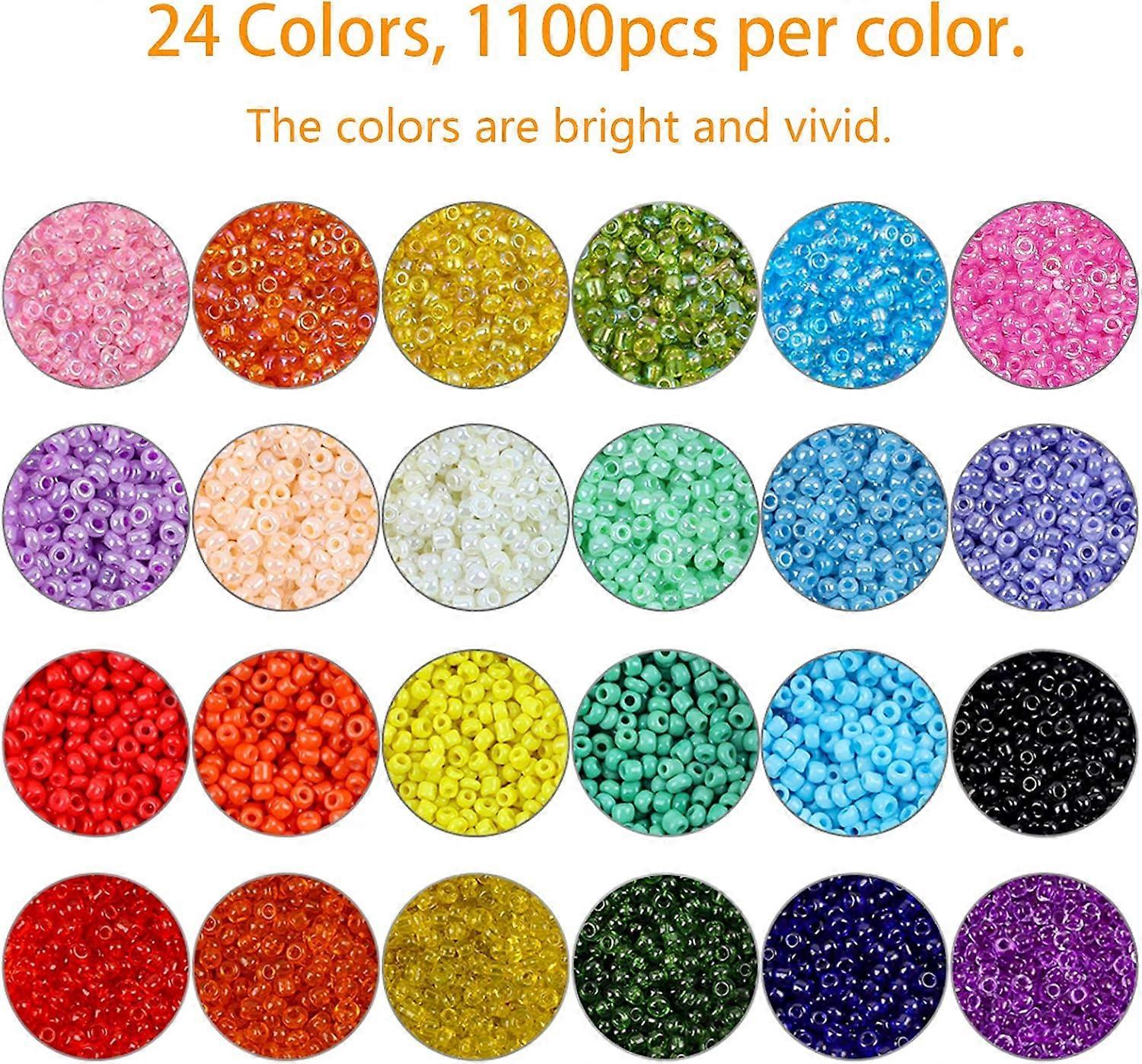 Small Glass Seed Beads 2mm for Jewelry Making, Crafting, Beading Projects, Multi-Color Options