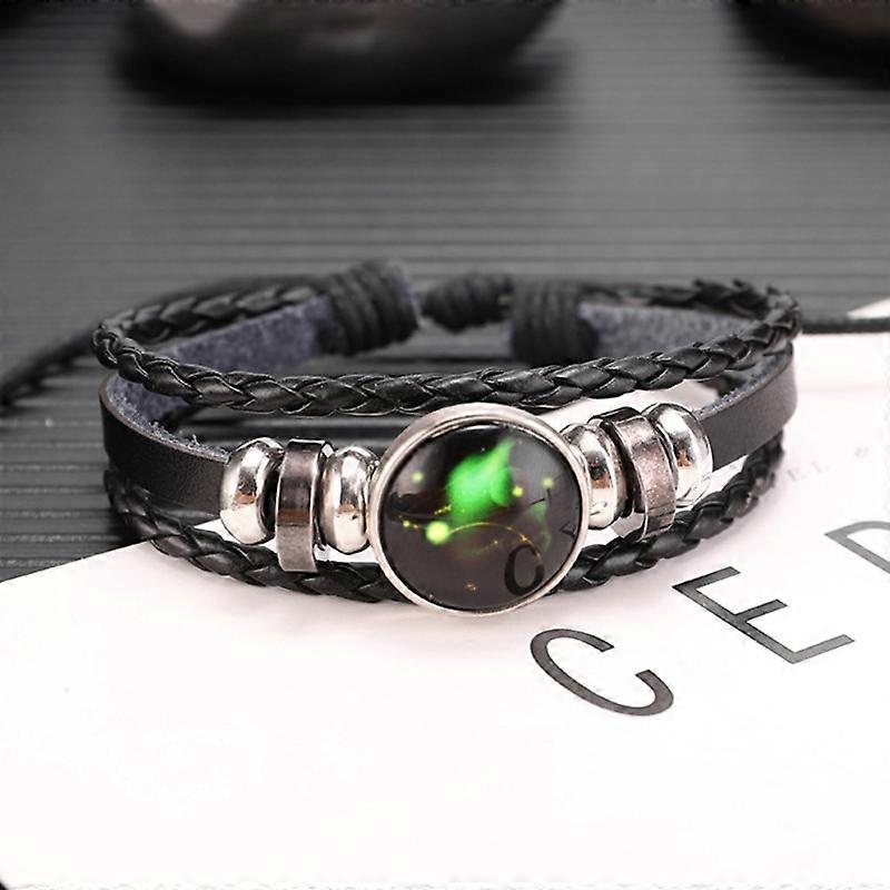 Twelve Constellations Multilayer Beaded Cowhide Bracelet, Style: Aries Ordinary Bracelet Aries Ordinary