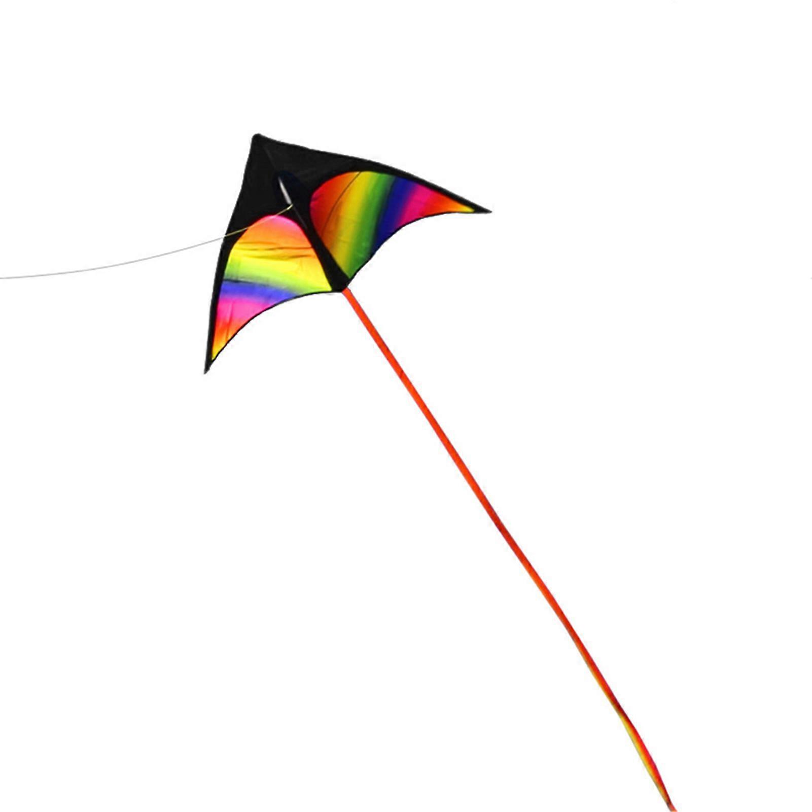 Colorful Triangle Kite Easy to Fly Kite Single Line Beach Kite with 30m String for Kids Adults Beginners