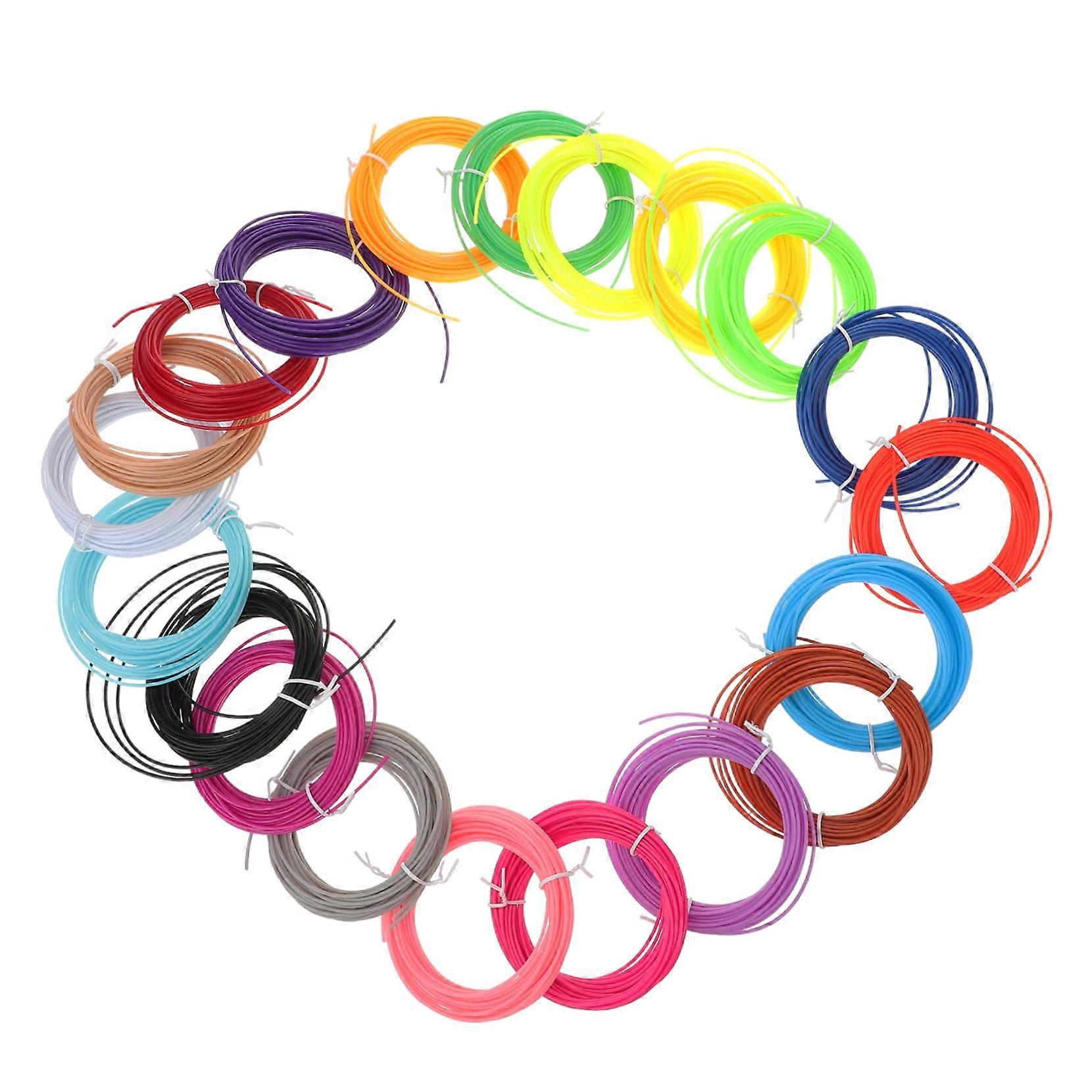 3D Pen Refills 20 Pack Universal Filaments for 3D Printing Pens, Compatible with PLA and ABS, Assorted Colors