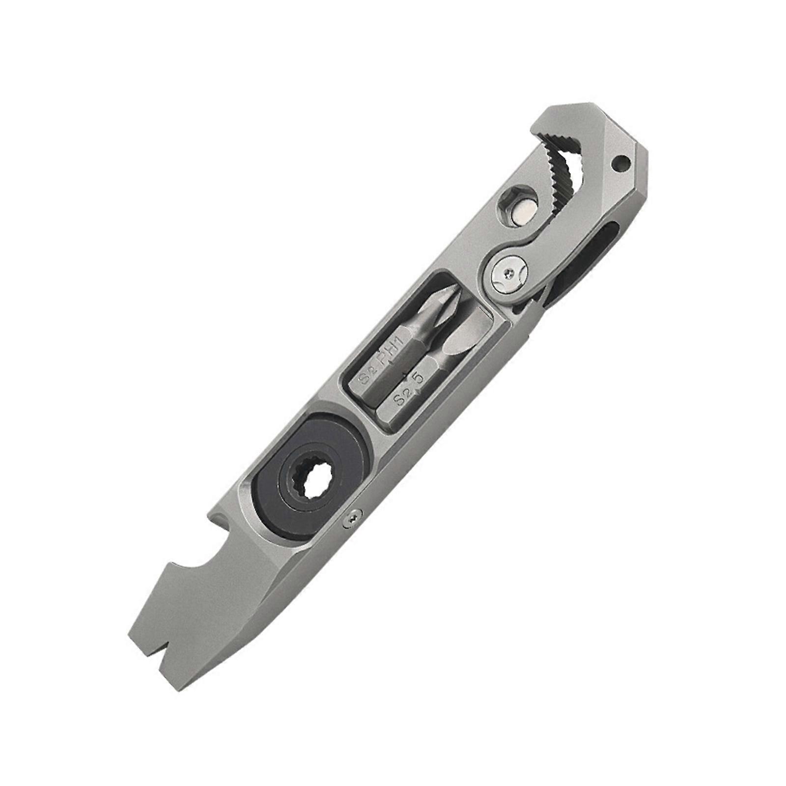 Multipurpose Small Crowbars Nails Puller Ratchets Wrench Beer Bottles Opener Defense Tool for Prying, Demolitions