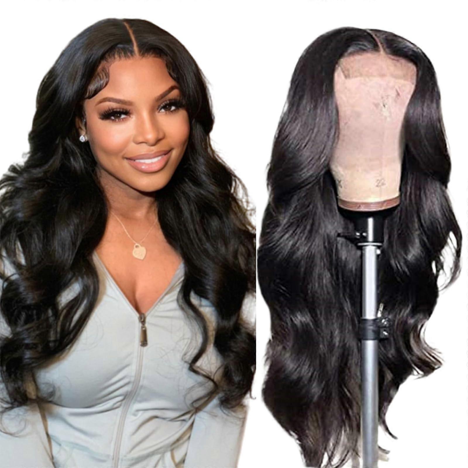4x4 Lace Front Wigs Human Hair 18 Inch Body Wave Brazilian 