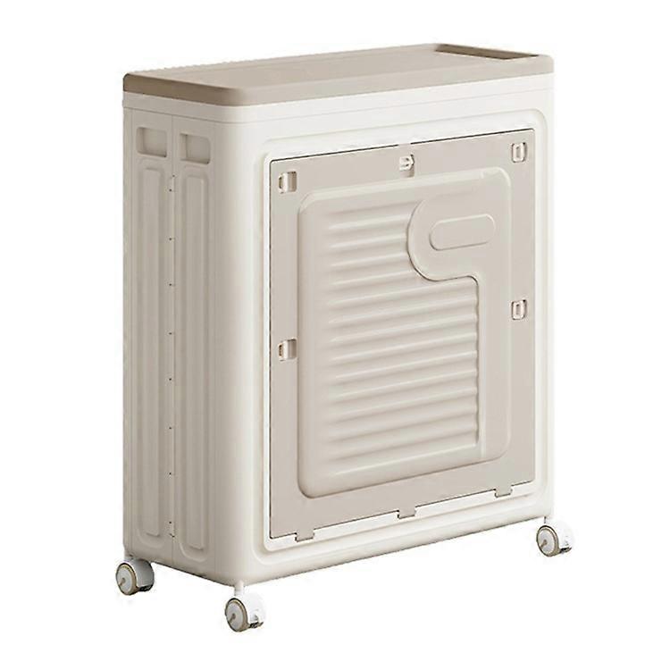 Foldable Laundry Hamper with Lid and Wheels Large Capacity Clothes Storage Basket Size M