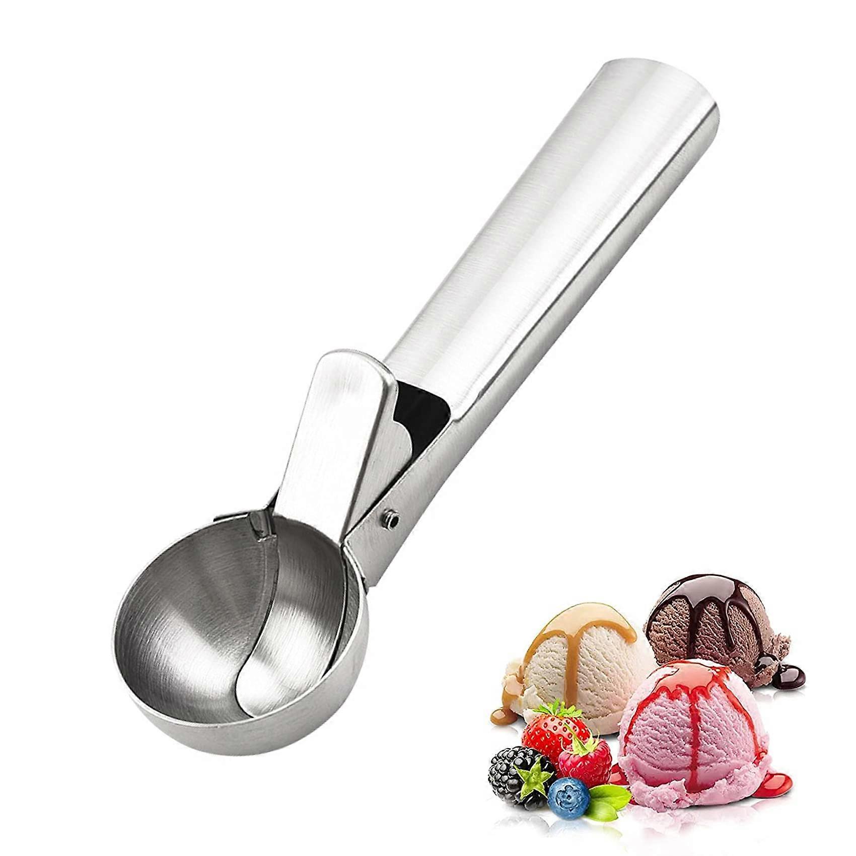 Stainless Steel Ice Cream Scoop 5 cm with Ejector Comfortable Handle for Ice Cream Melon Balls Cookie Dough