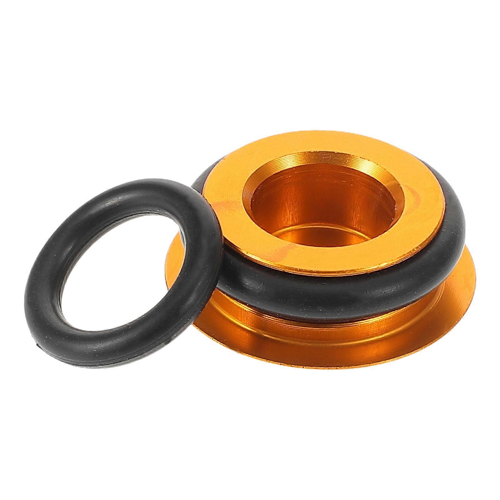 Aluminum Alloy Crankset Cover Bolts for Mountain & Road Bikes – CNC Machined, Dust Resistant Chain Wheel Protector with Gold Screws for Easy