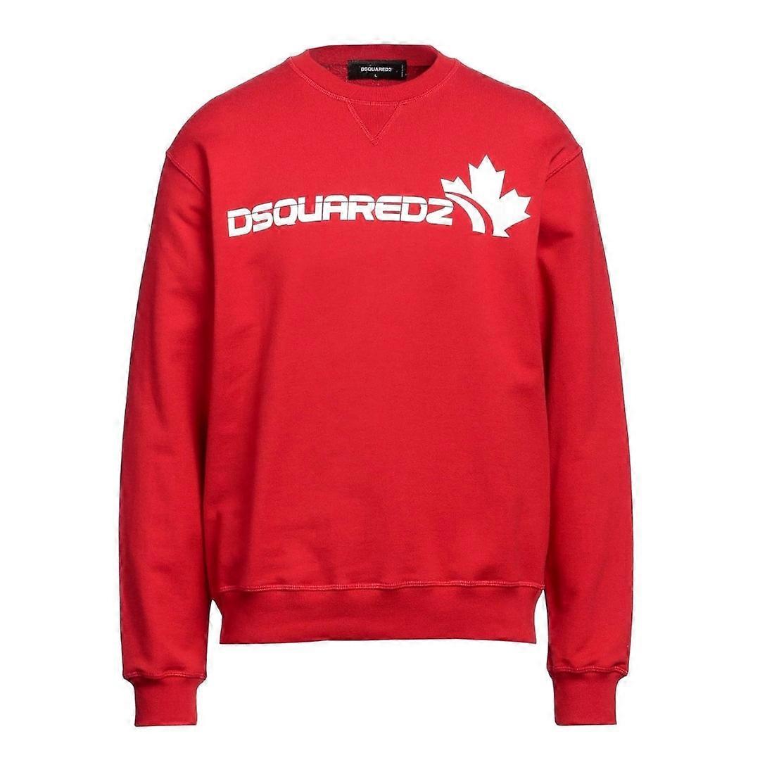 Dsquared2 Bold Maple Leaf Logo Red Sweatshirt