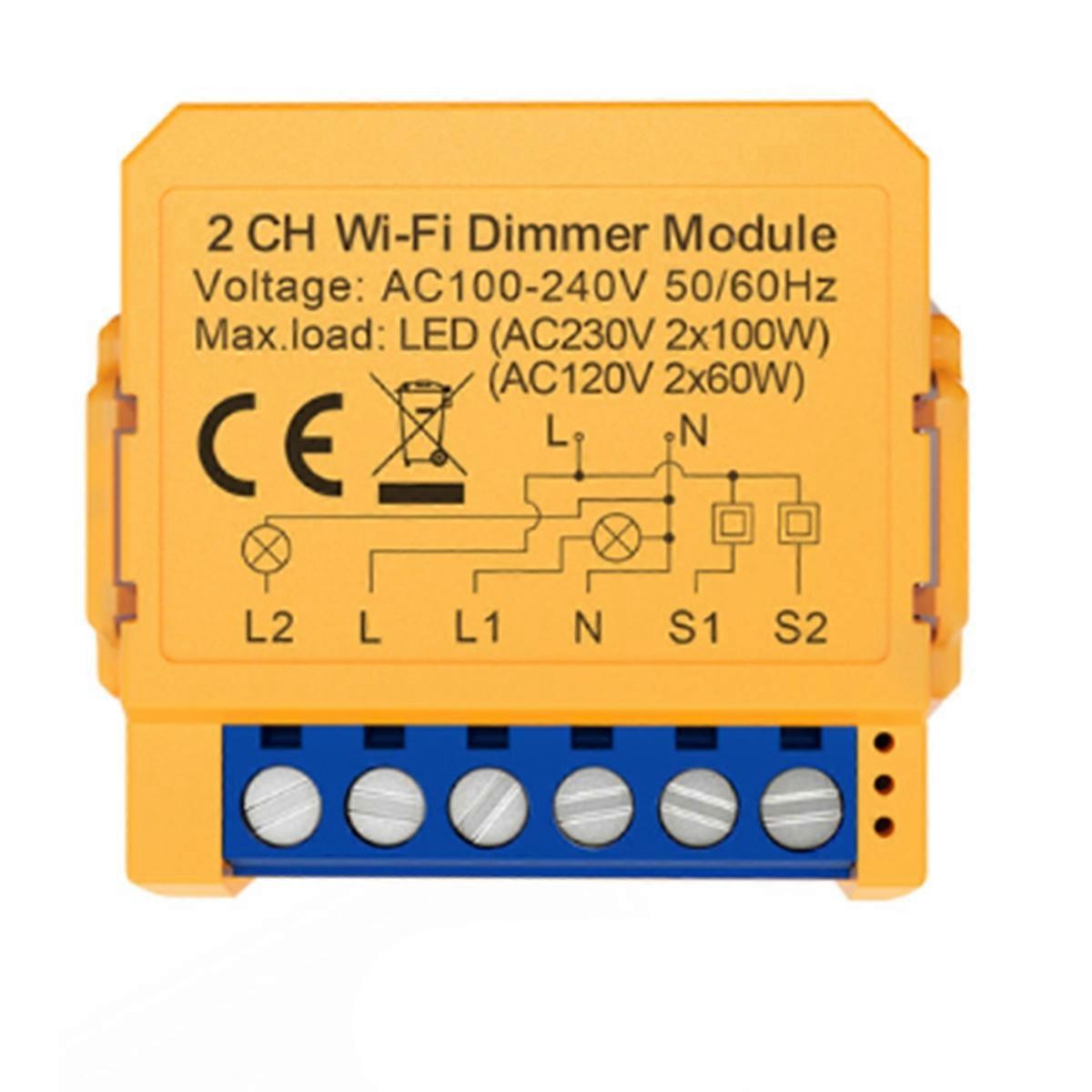 Tuya WiFi Dimmer Switch Module Smart Home DIY Breaker Supports 2 Way Control Supports Voice Control