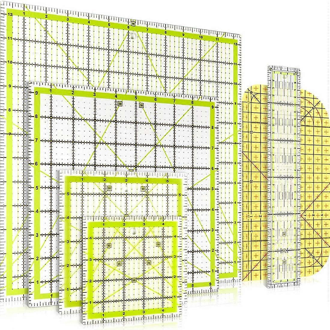6 PCS Quilting Ruler Square Quilting Ruler Fabric Cutting Ruler