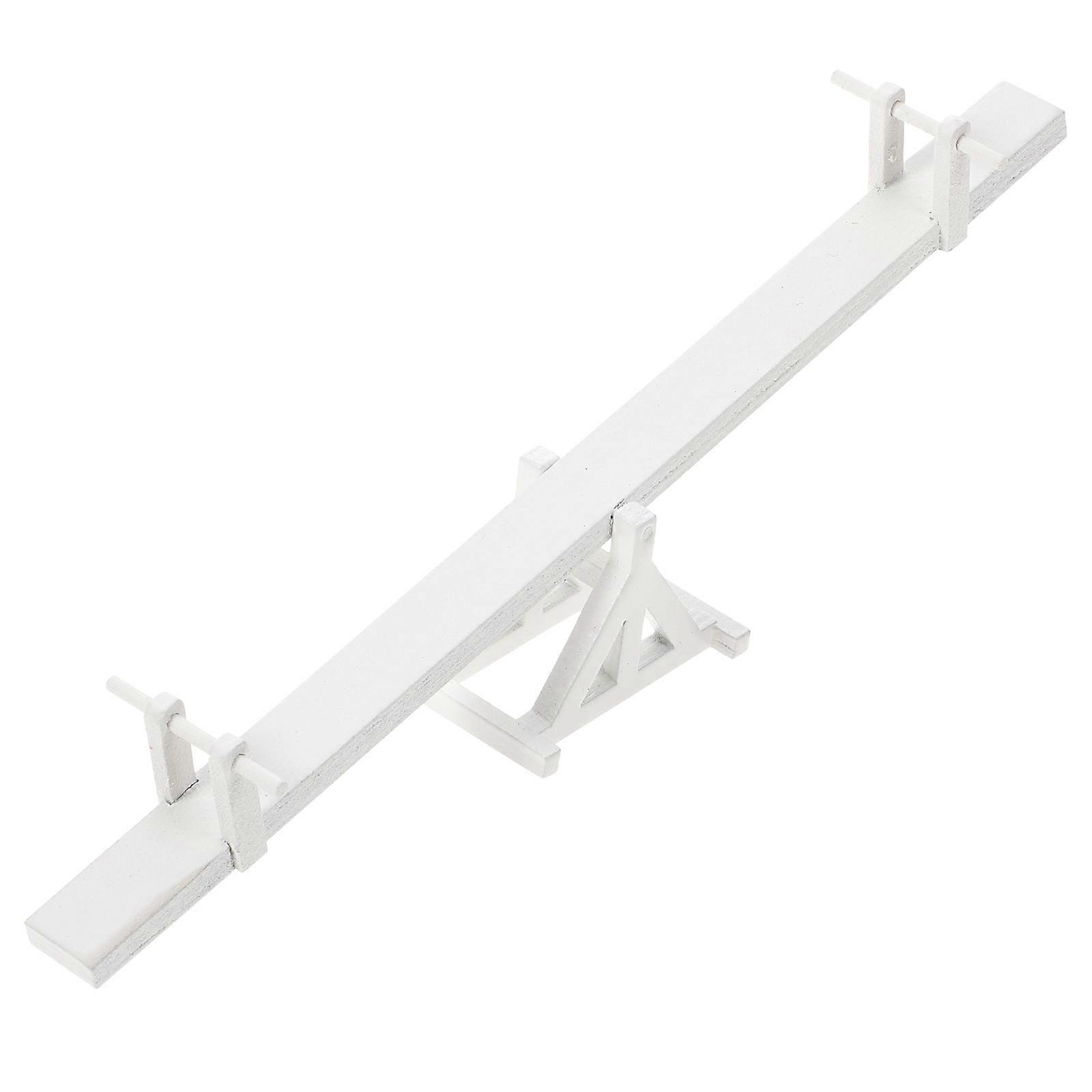 Miniature Beige Seesaw Decor Craft Ornament Micro Scene Adornment Cute Home Accessory for Room and Mini House Realism Enhancement