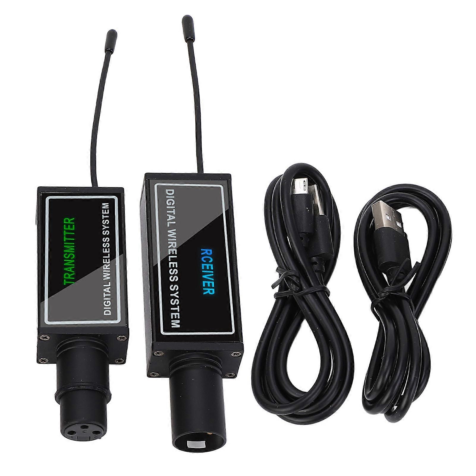 Wireless XLR Microphone Transmitter and Receiver Digital System High-Fidelity Sound Mixer Compatible Plug Design Durable and Lightweight Ideal for Cam