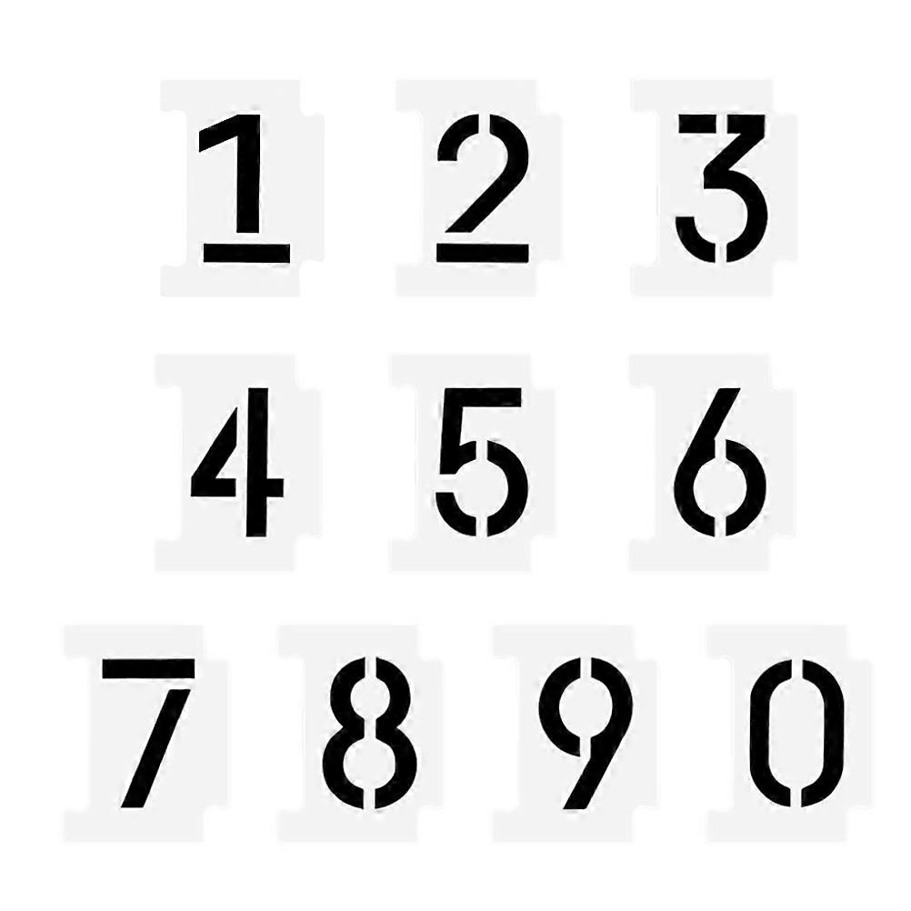 1 Set 10Pcs Hollow Number Stencils for DIY Drawing Templates White