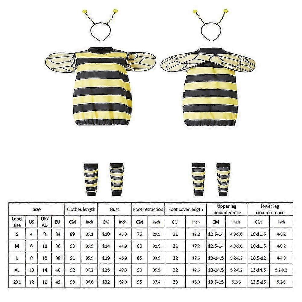 Costume Da Ape Donna Con Ali E Copricapo &ndash; Taglia L (14-16) &ndash; Dolce Come Il Miele