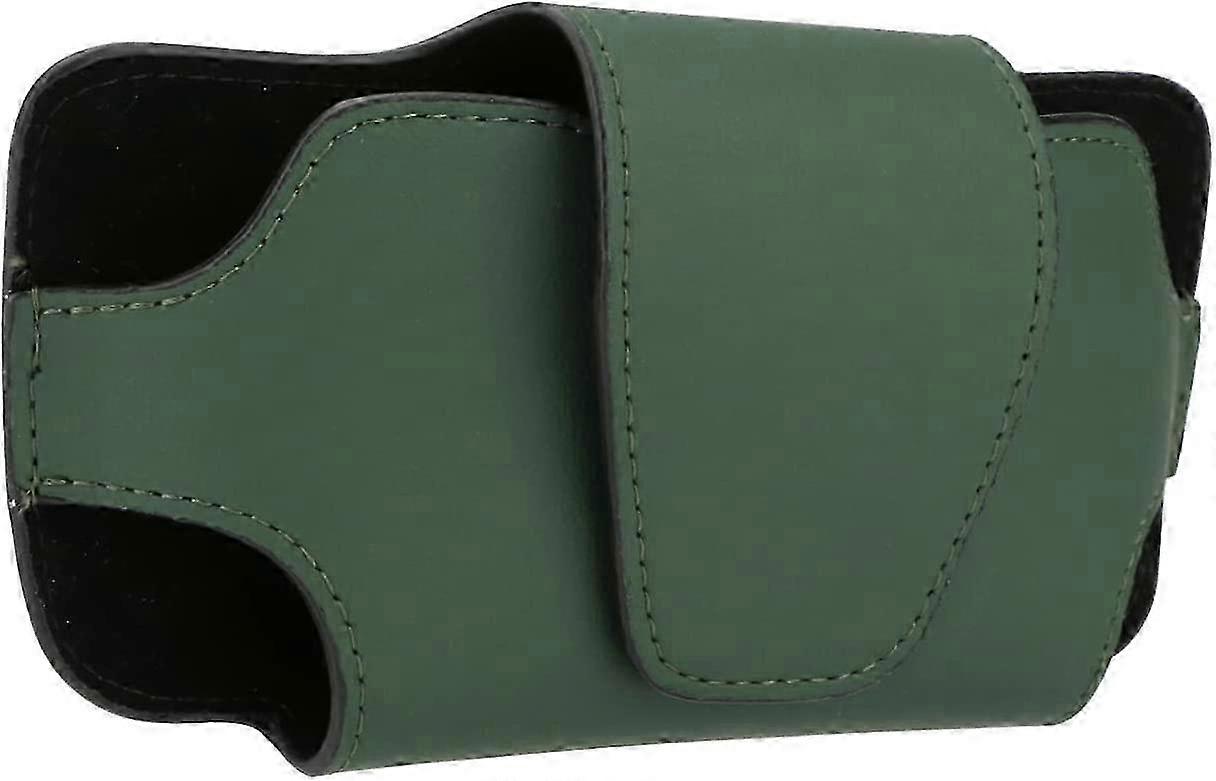 Leather Sunglasses Case with Car Visor Clip - Green