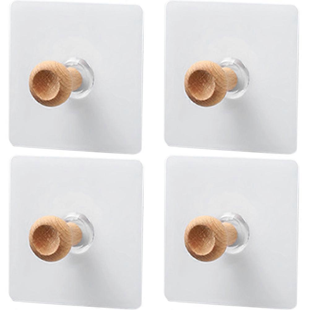 Wooden Hat Hooks, Simple Adhesive Application, Fits Any Room
