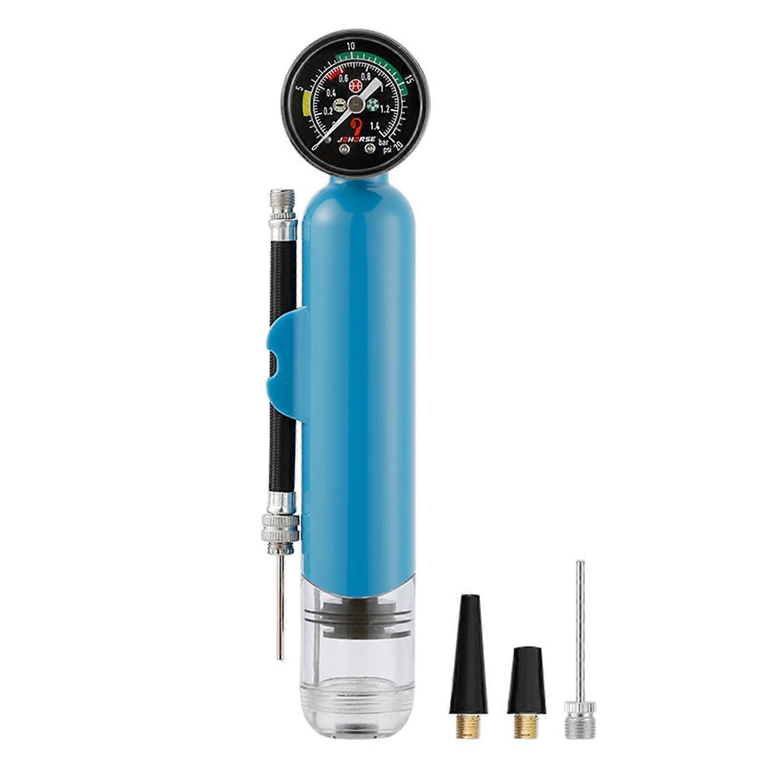 20PSI Portable Hand Pump with Pressure Gauge for Tyres, Balls, Volleyballs, and Basketballs - Durable Manual Inflator