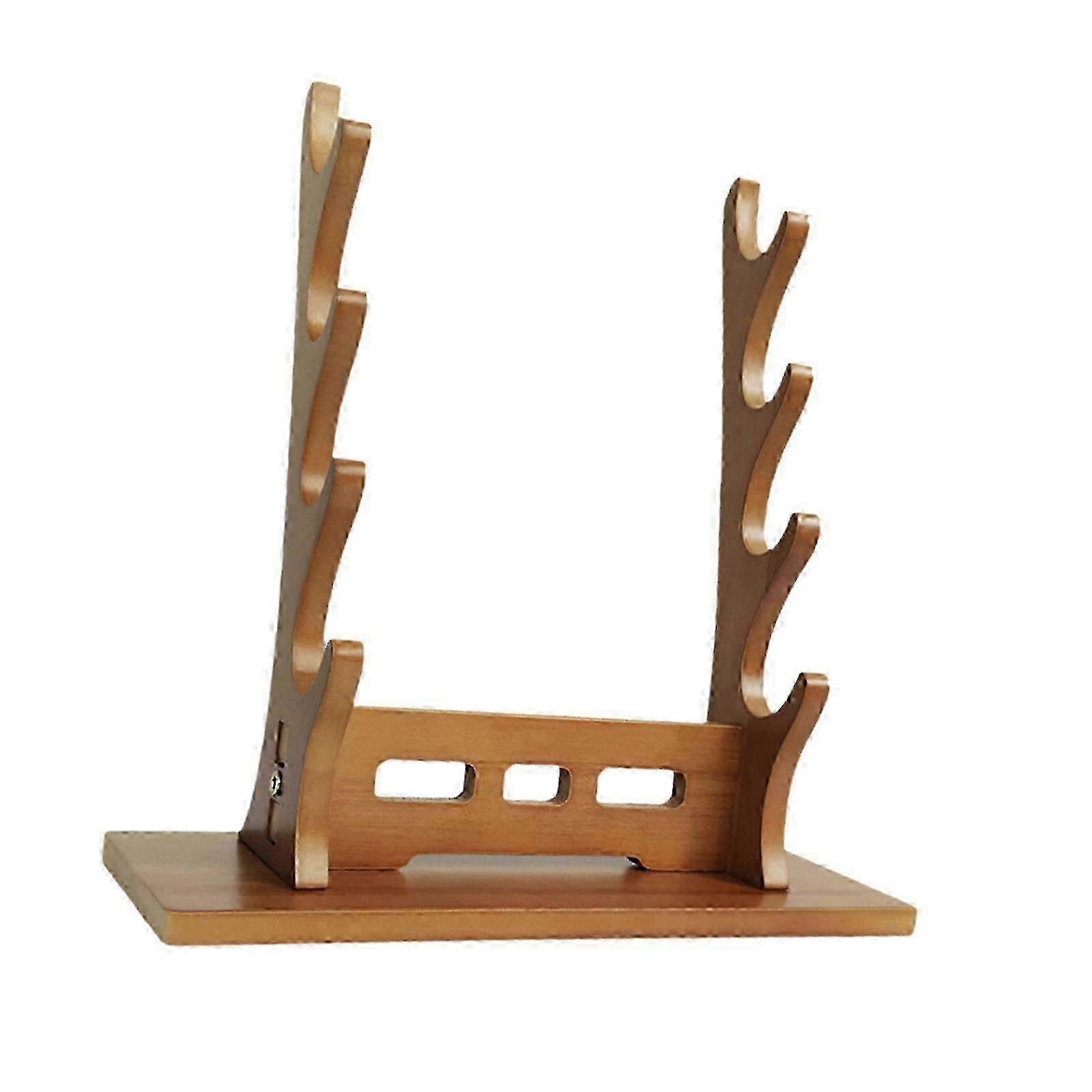 Svärdsställ för tempelriddare Wakizashi Samurai - Valnöt 4 Nivå Displayhållare